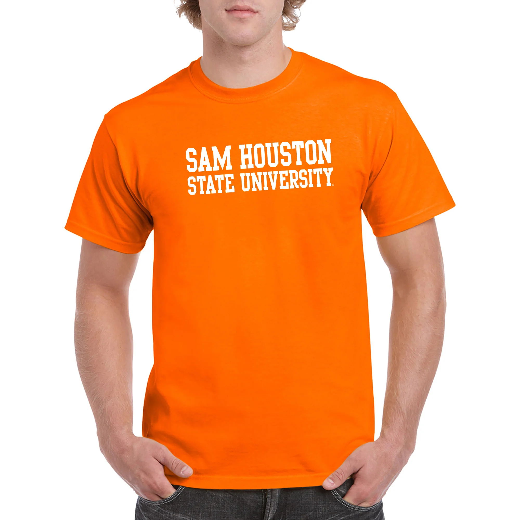 Sam Houston State University Bearkats Basic Block Short Sleeve T Shirt - Orange - Image 3