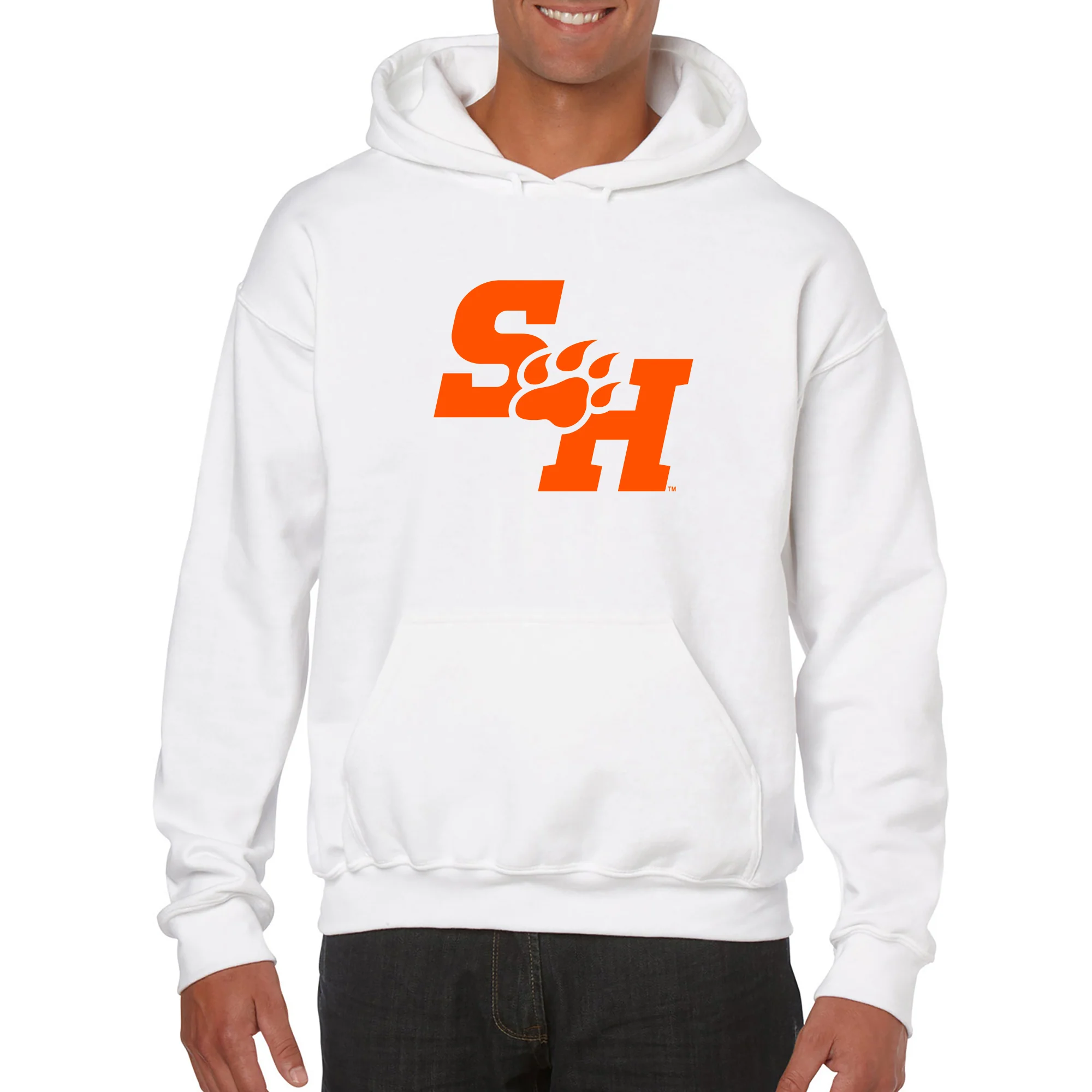Sam Houston State University Bearkats Primary Logo Hoodie - White - Image 3