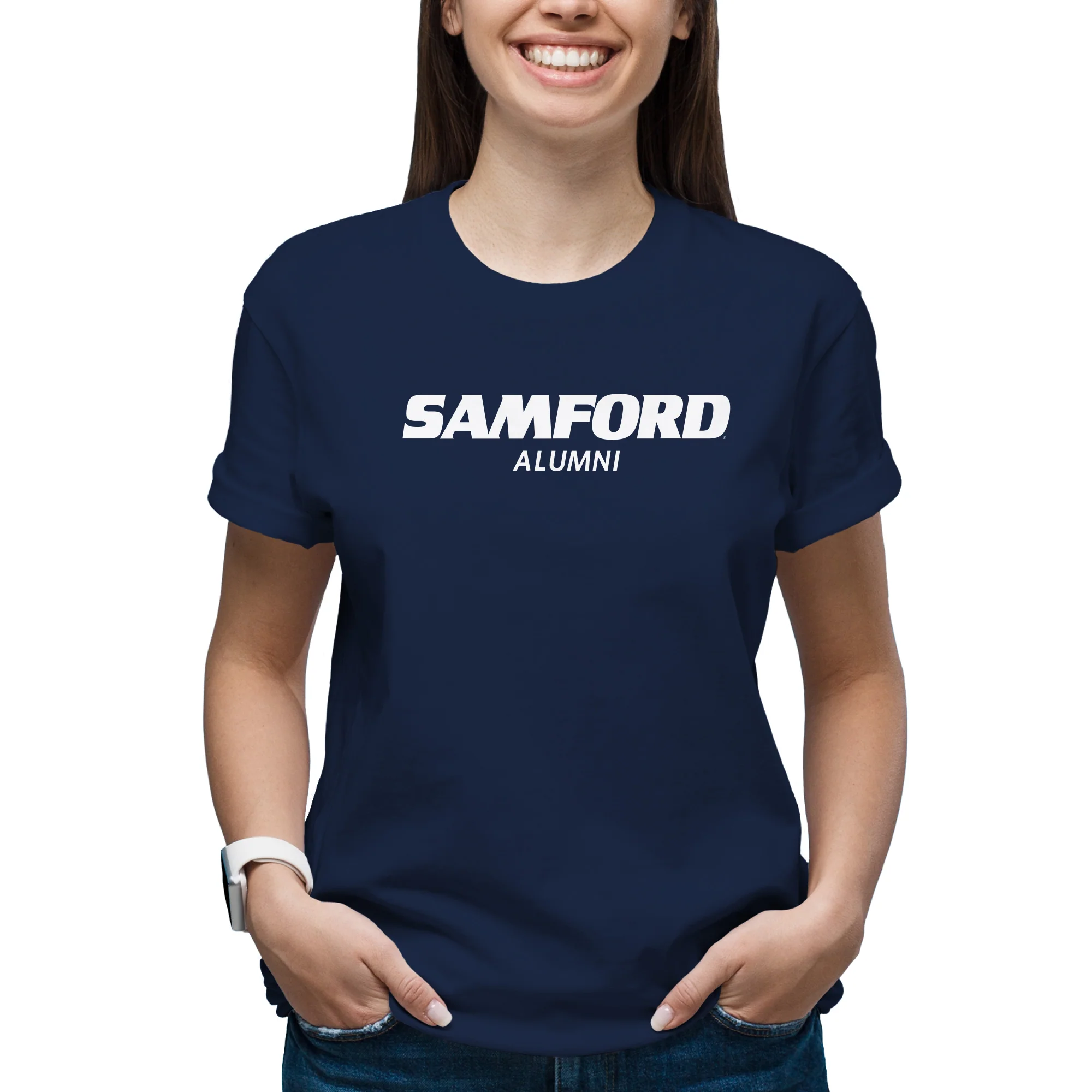 Samford Alumni Block T-Shirt - Navy - Image 4
