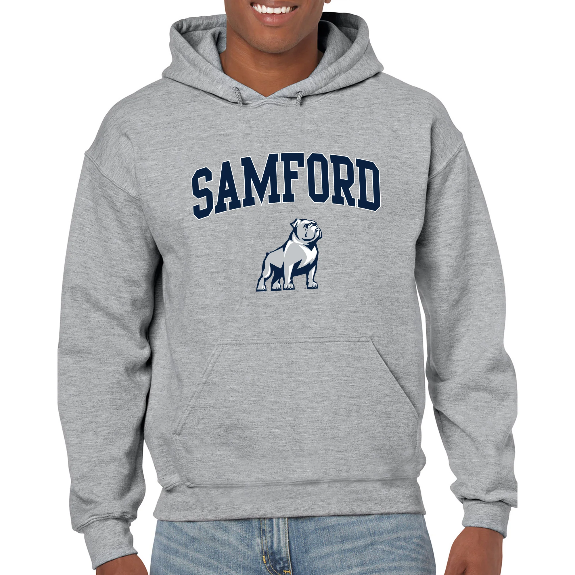 Samford Arch Logo Hoodie - Sport Grey - Image 3