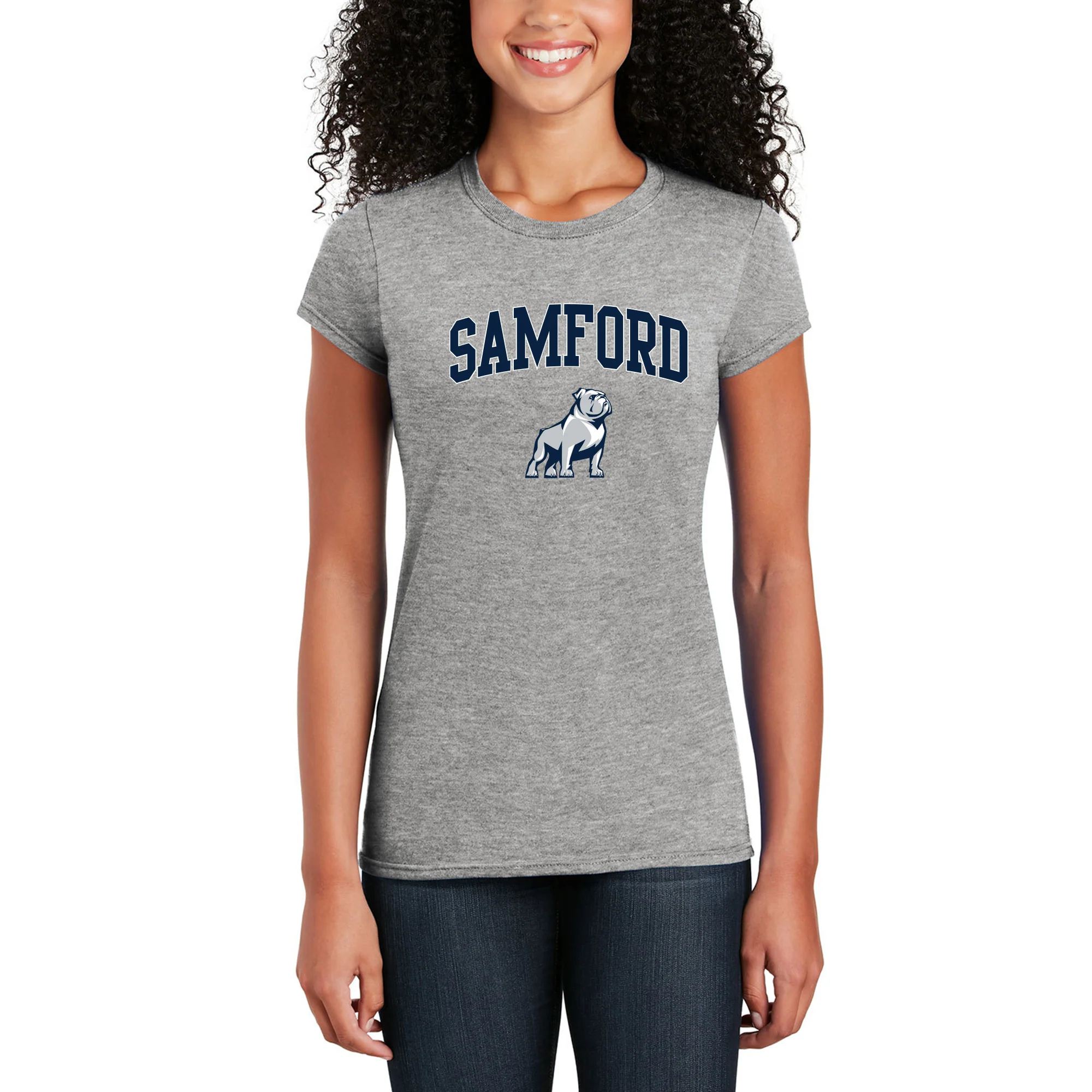 Samford Arch Logo Womens T-Shirt - Sport Grey - Image 4
