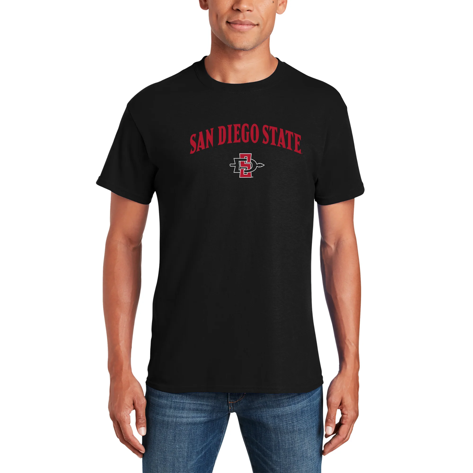 San Diego State Aztecs Arch Logo T Shirt - Black - Image 3