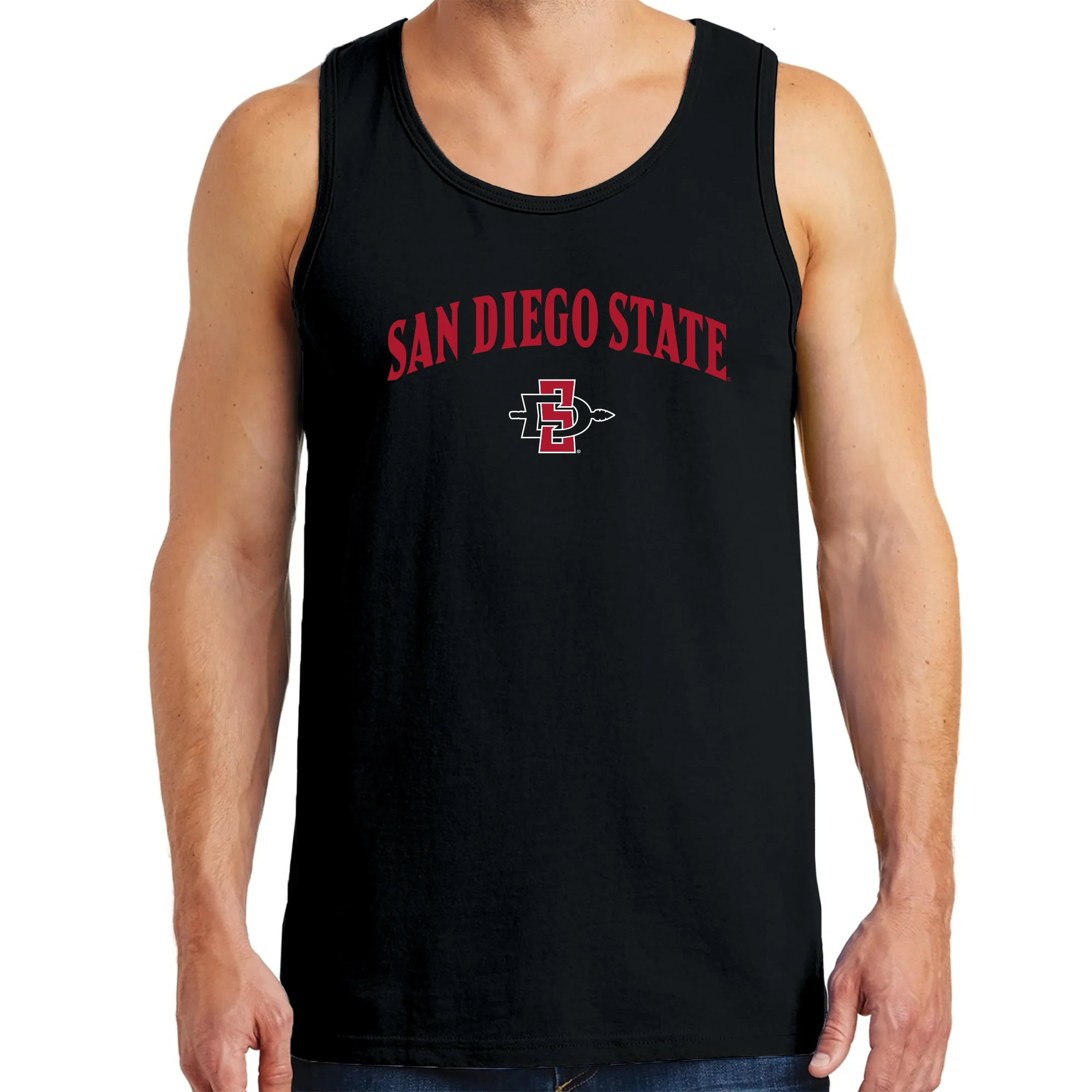 San Diego State Aztecs Arch Logo Tank Top - Black - Image 3