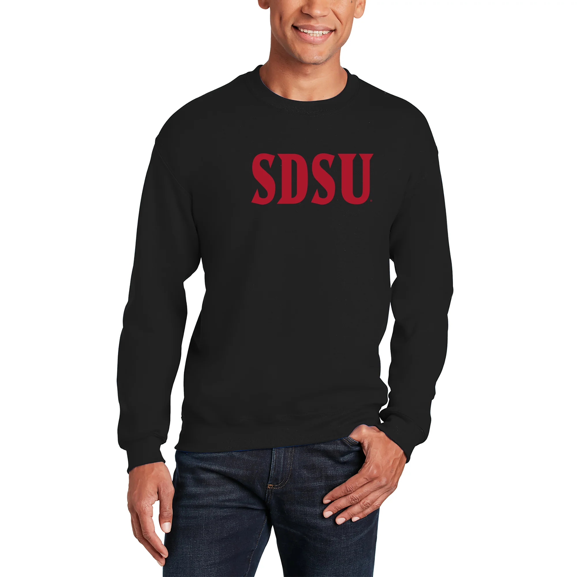 San Diego State Aztecs Basic Block Crewneck Sweatshirt - Black - Image 3