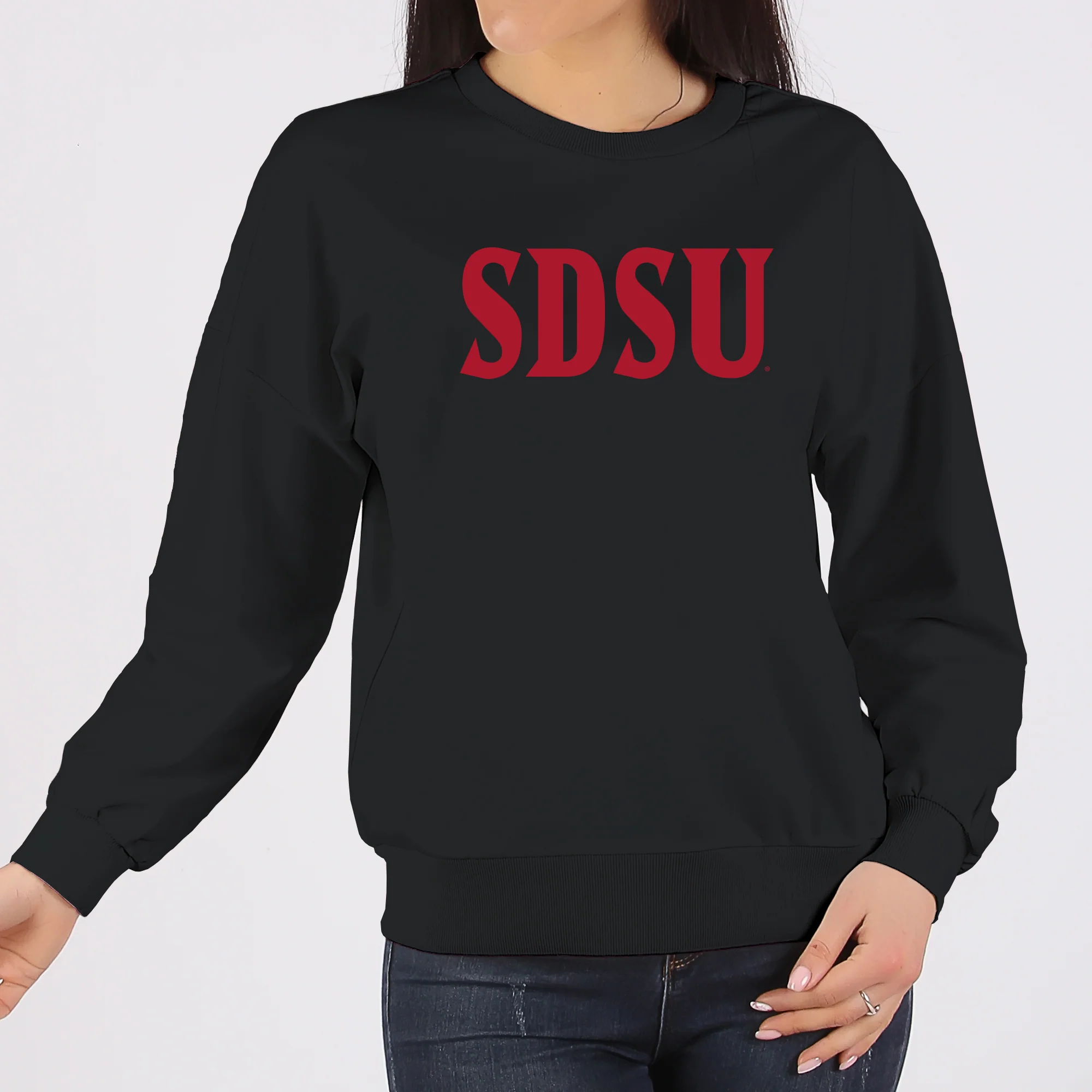 San Diego State Aztecs Basic Block Crewneck Sweatshirt - Black - Image 4