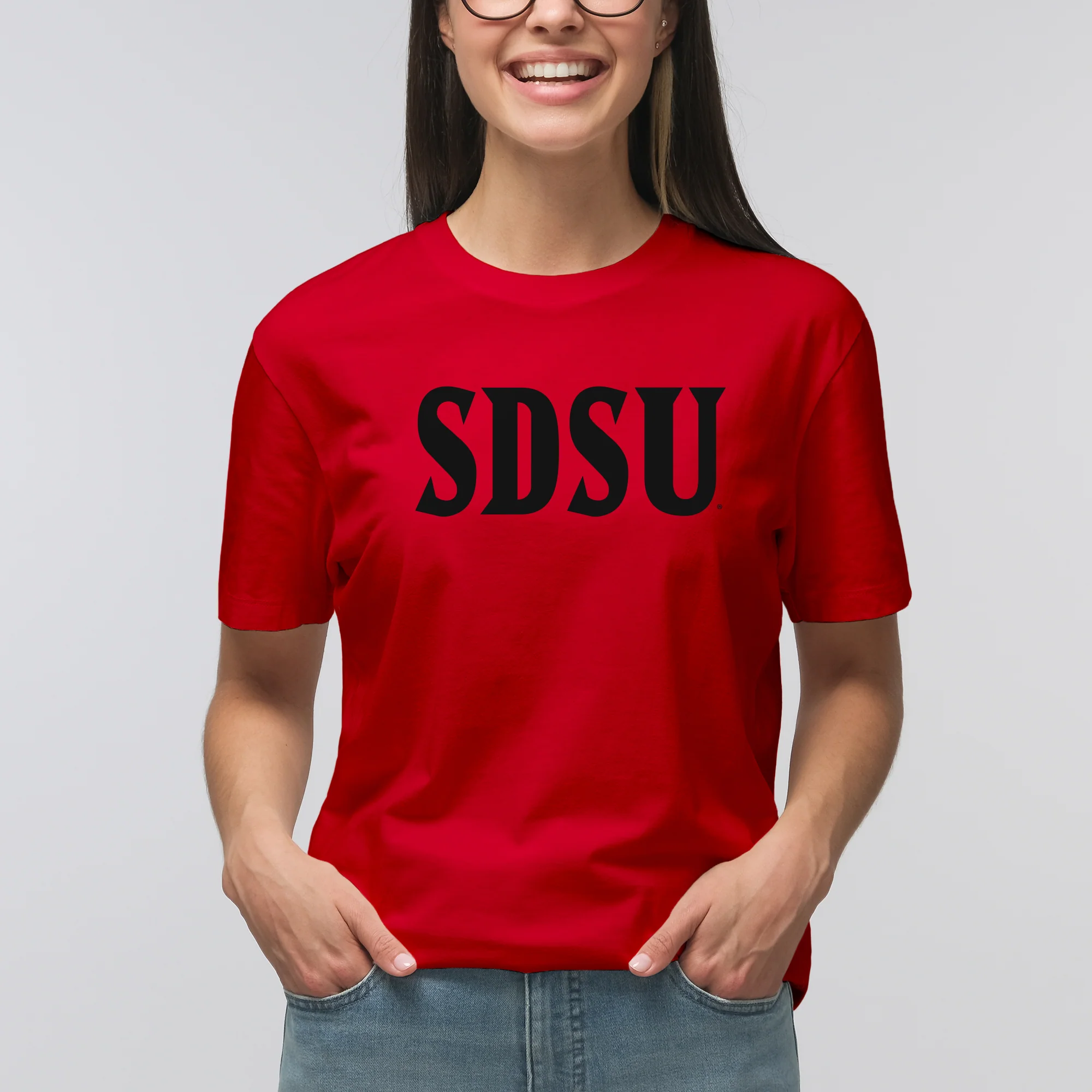San Diego State Aztecs Basic Block T Shirt - Red - Image 4