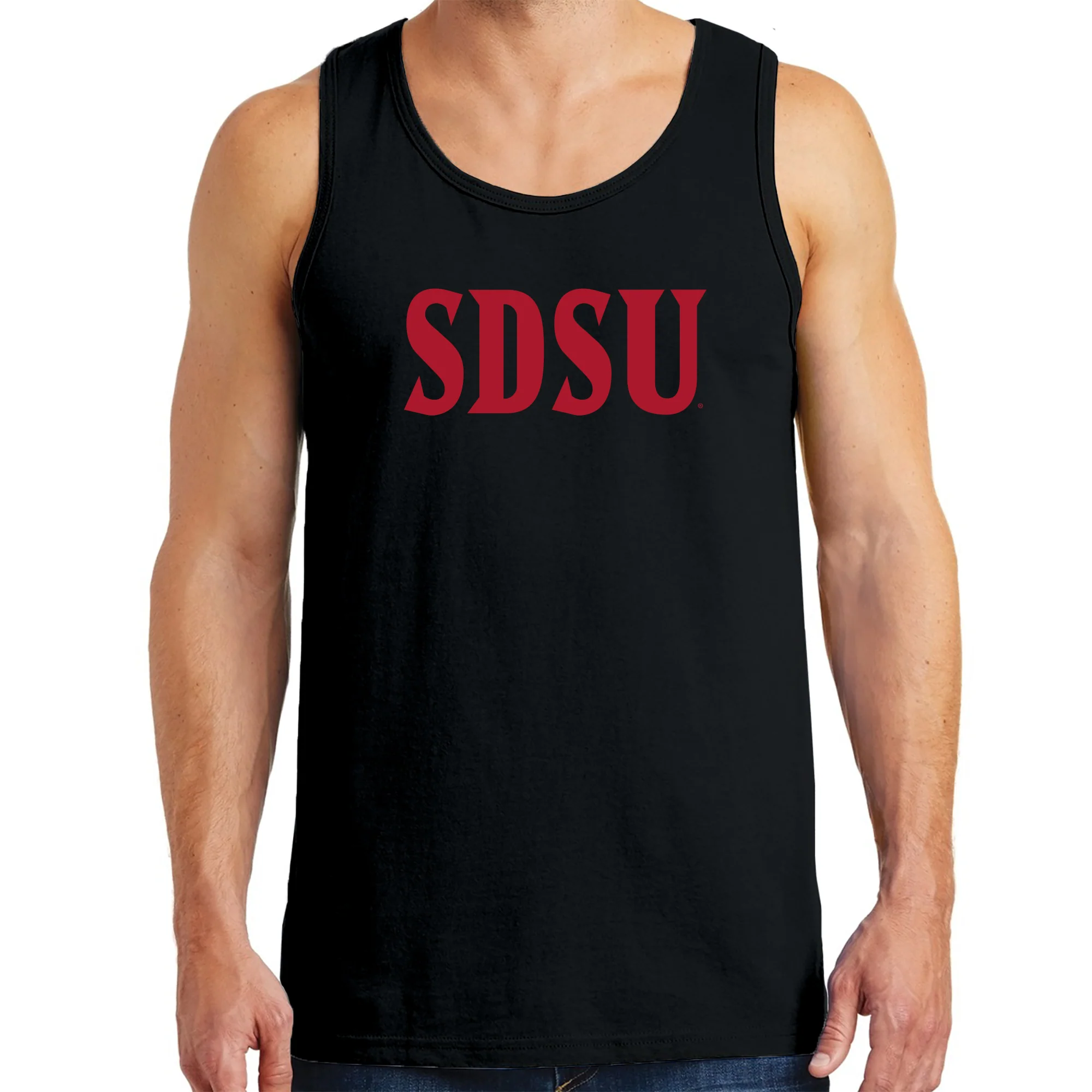 San Diego State Aztecs Basic Block Tank Top - Black - Image 3