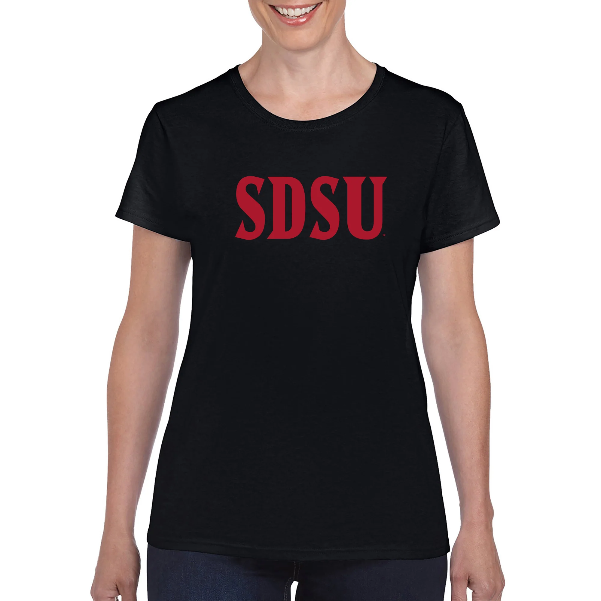 San Diego State Aztecs Basic Block Womens T Shirt - Black - Image 3
