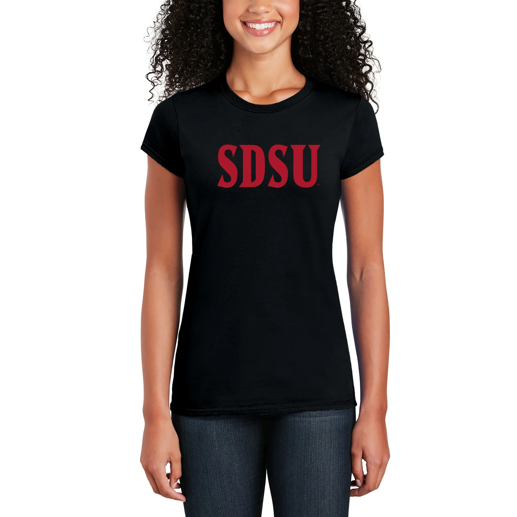 San Diego State Aztecs Basic Block Womens T Shirt - Black - Image 4