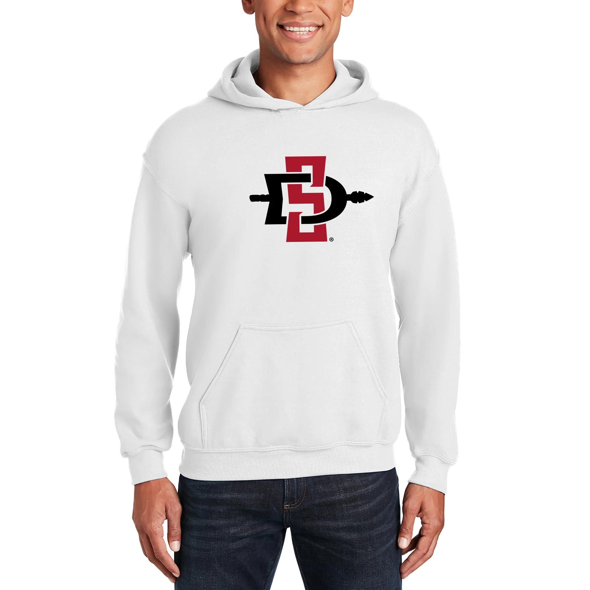 San Diego State Aztecs Primary Logo Hoodie - White - Image 3