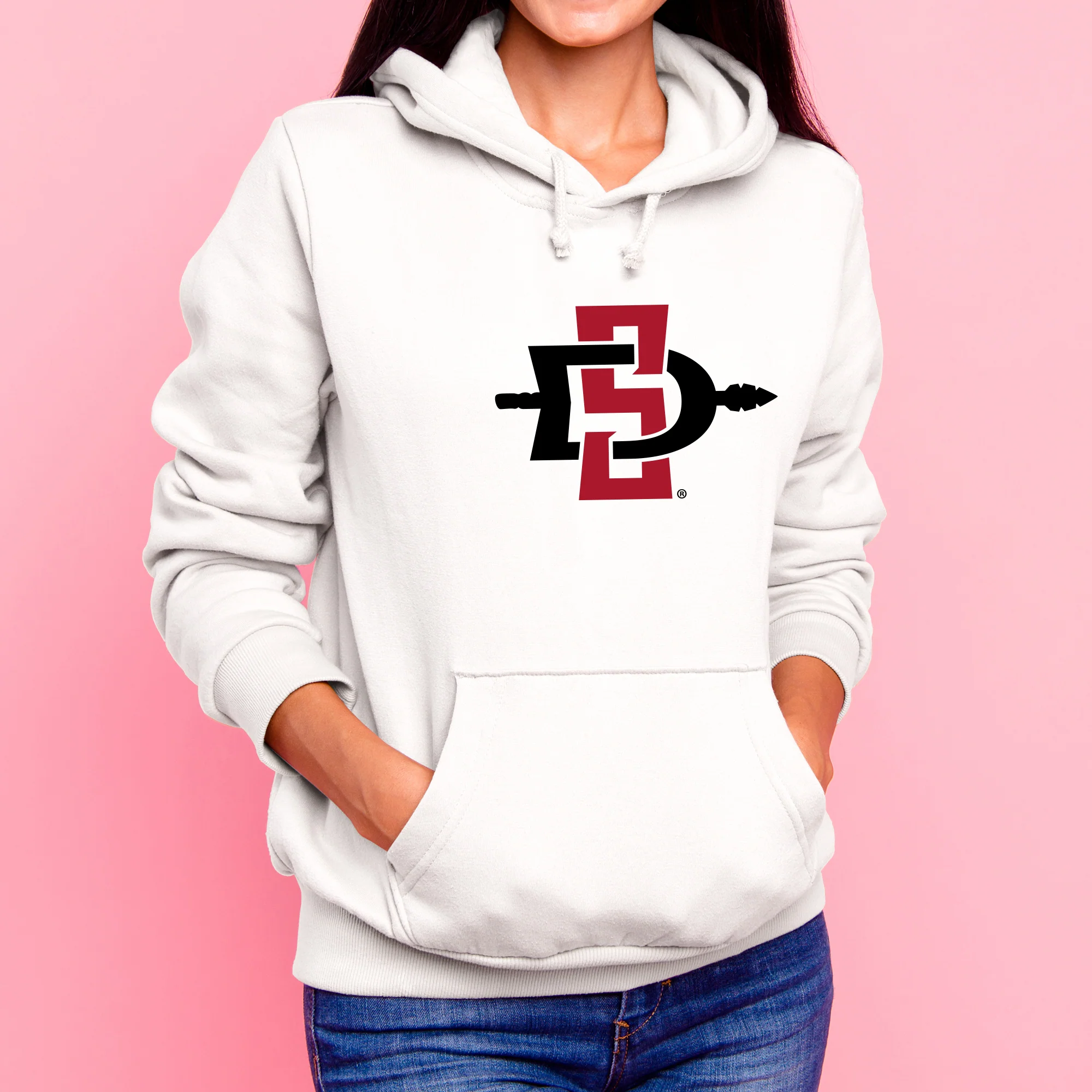 San Diego State Aztecs Primary Logo Hoodie - White - Image 4