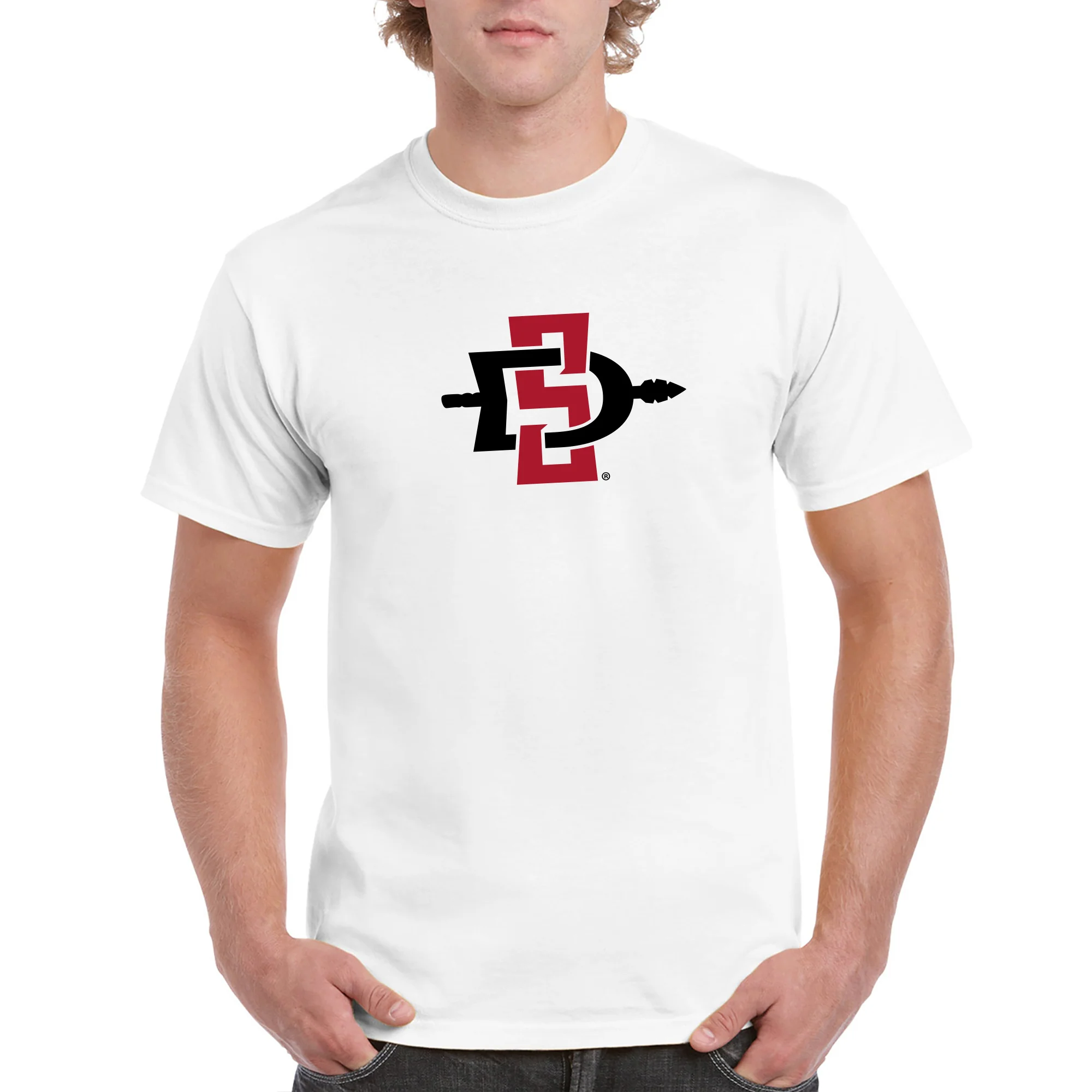 San Diego State Aztecs Primary Logo T Shirt - White - Image 3
