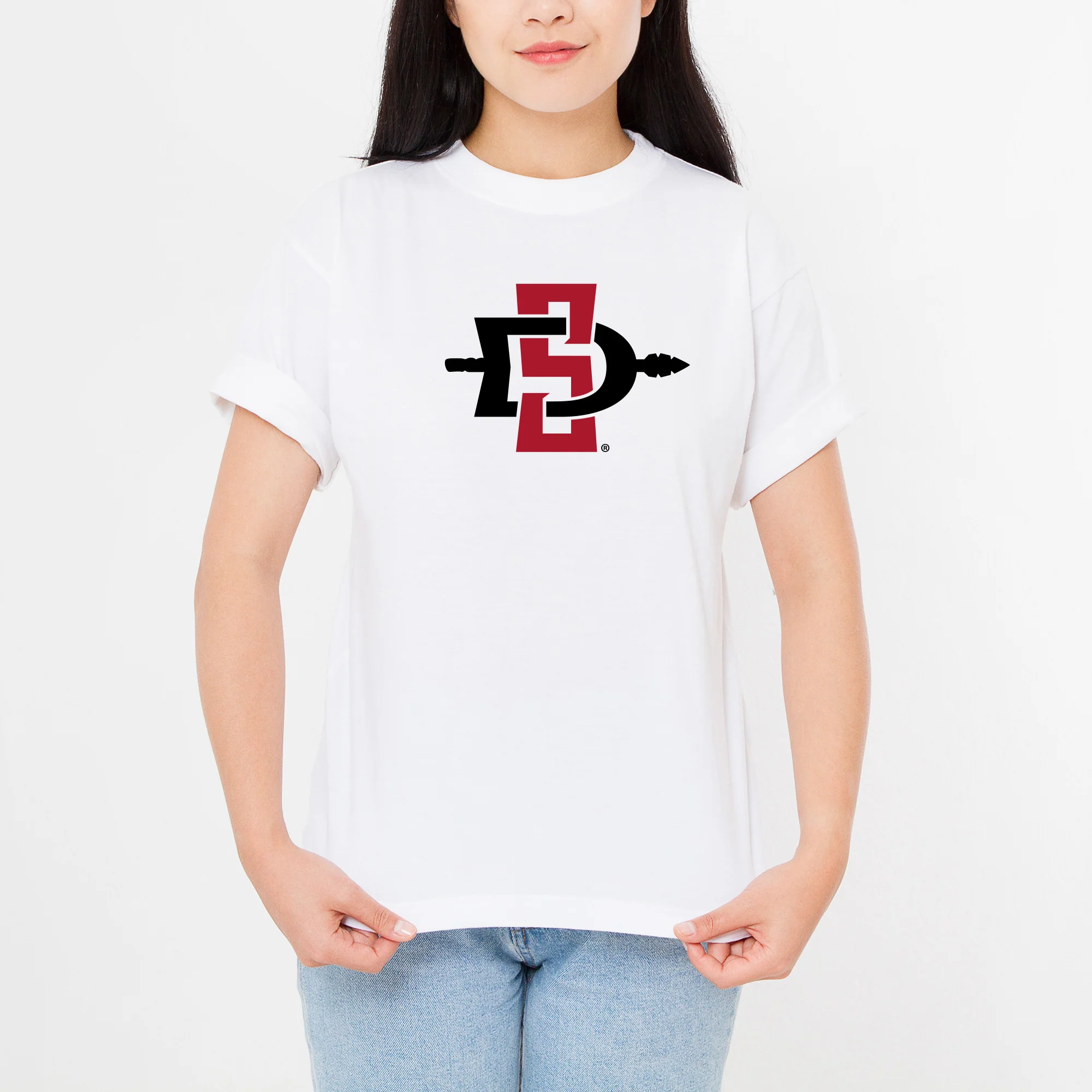 San Diego State Aztecs Primary Logo T Shirt - White - Image 4