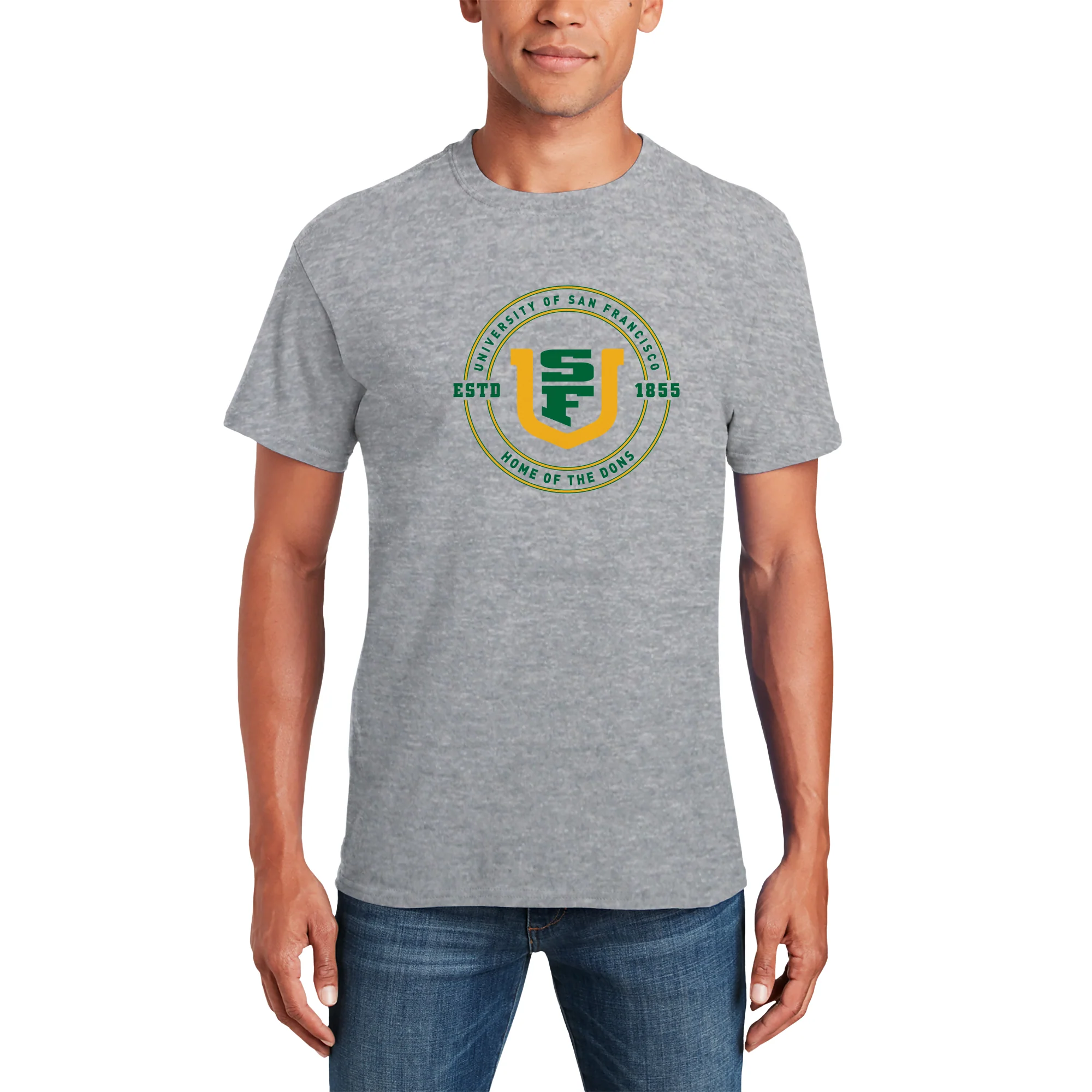 San Francisco Dons 1855 Shield Logo T-Shirt - Sport Grey - Image 3