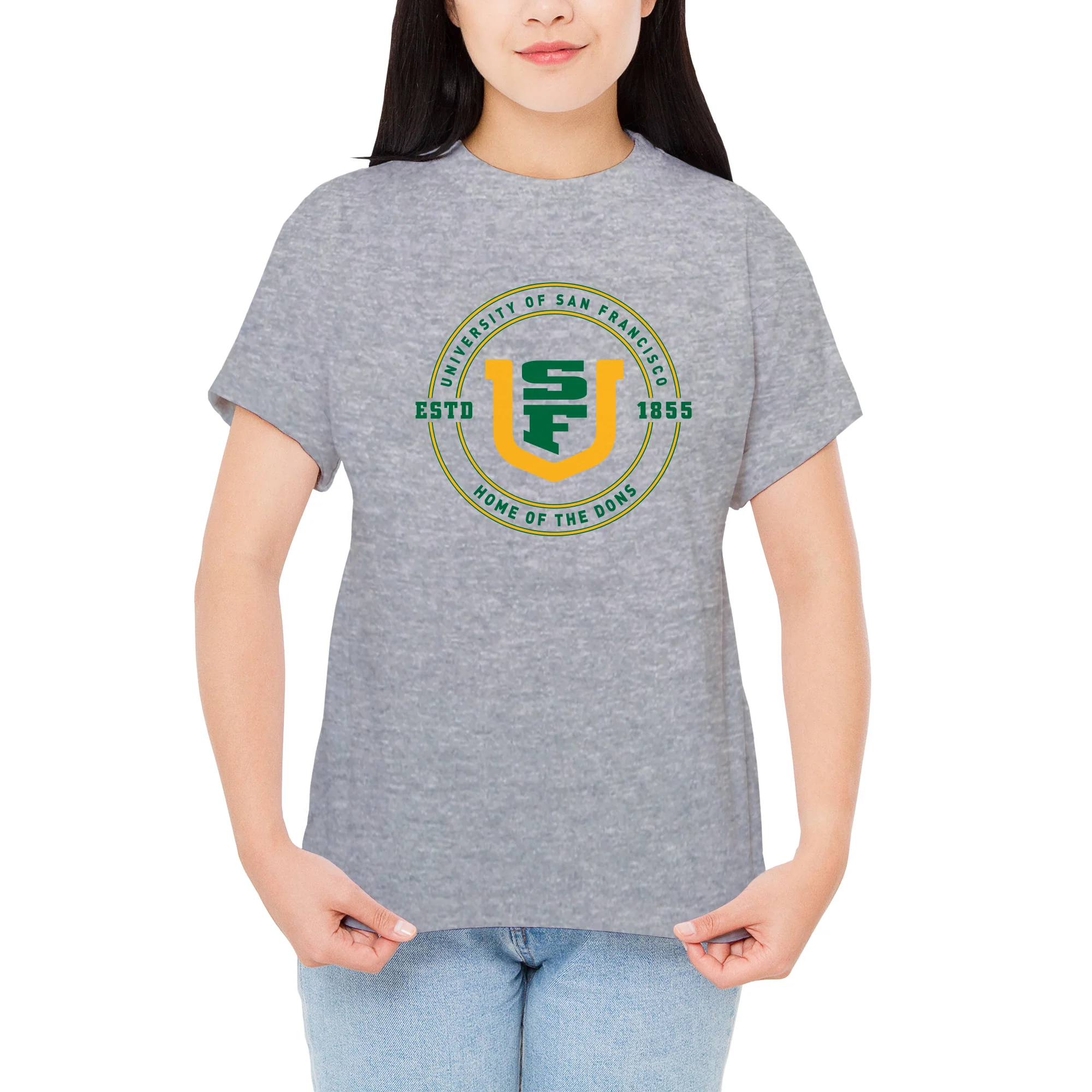 San Francisco Dons 1855 Shield Logo T-Shirt - Sport Grey - Image 4