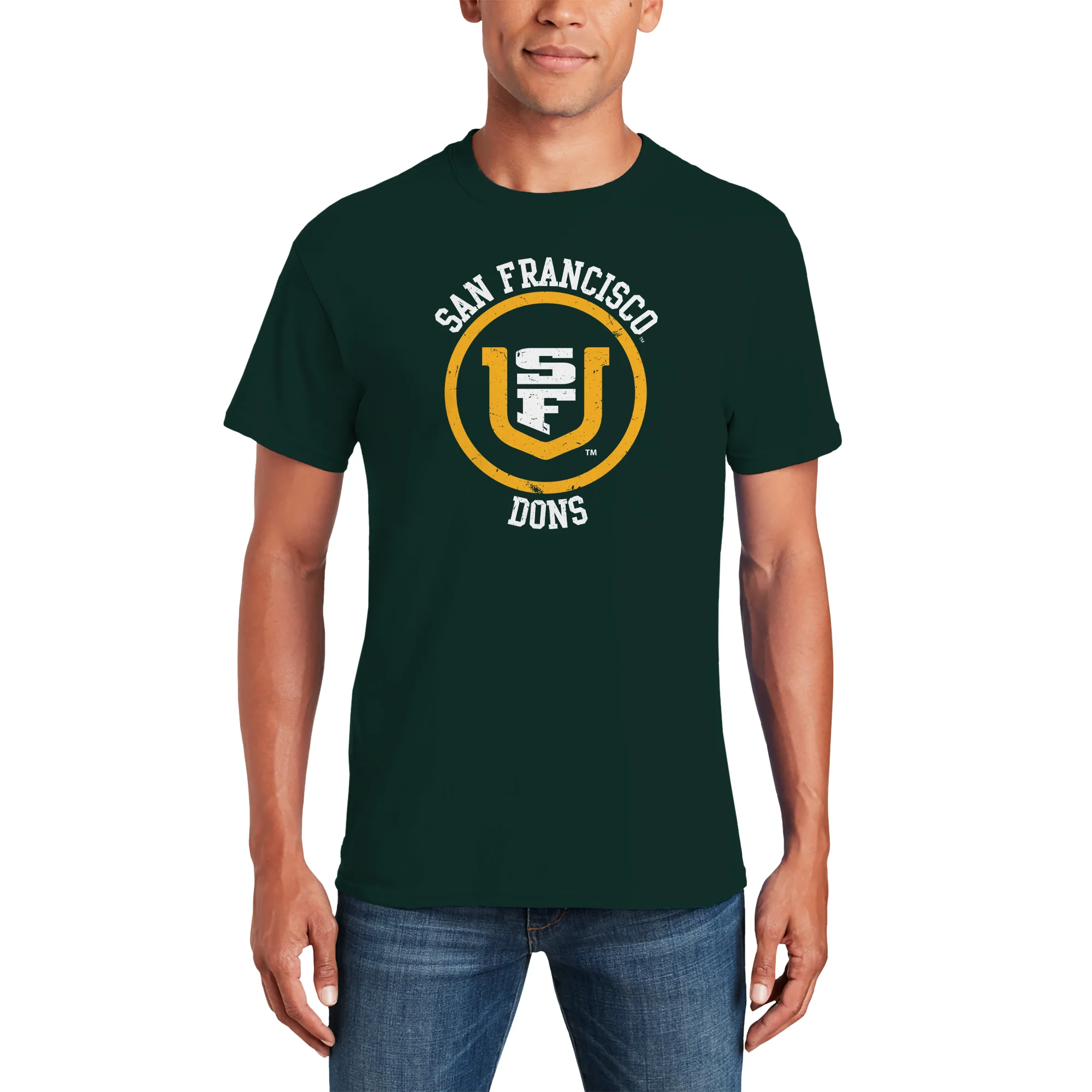 San Francisco Dons Distressed Circle Logo T-Shirt - Forest - Image 3
