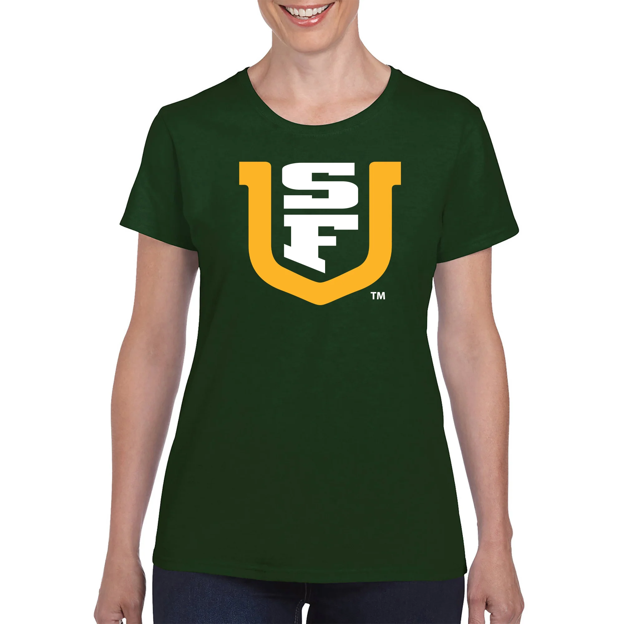 San Francisco Dons Primary Logo Womens T-Shirt - Forest - Image 3
