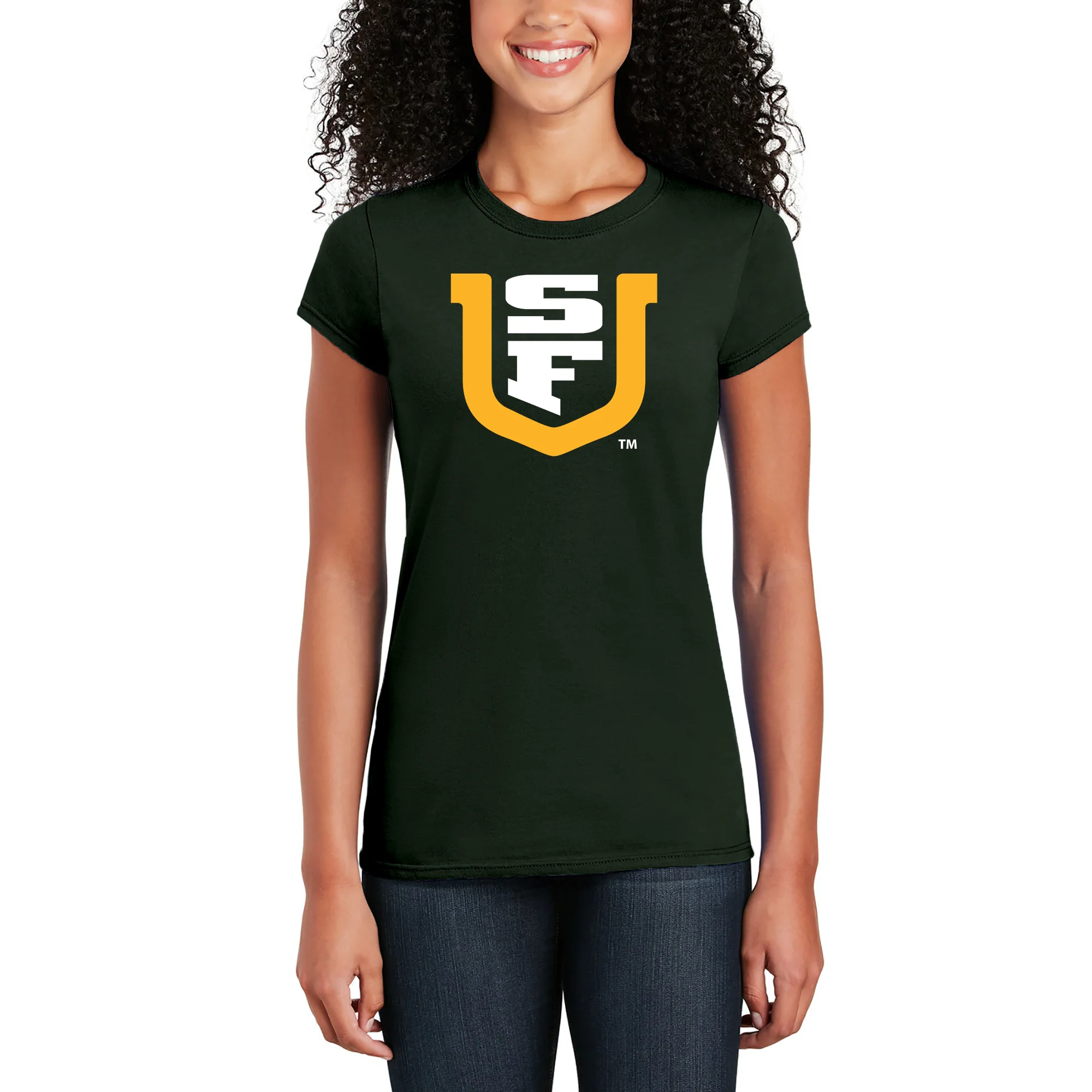 San Francisco Dons Primary Logo Womens T-Shirt - Forest - Image 4