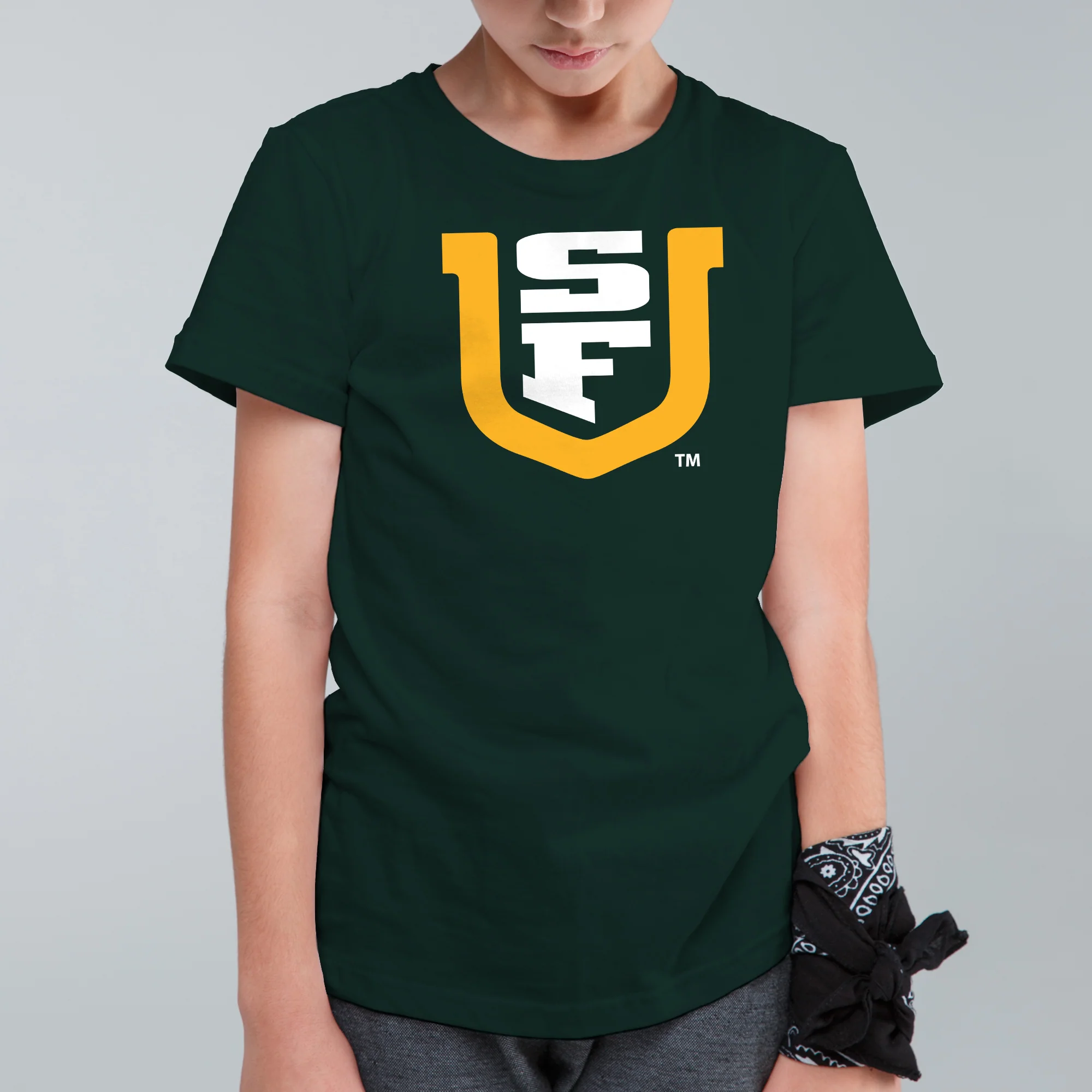 San Francisco Dons Primary Logo Youth T-Shirt - Forest - Image 3