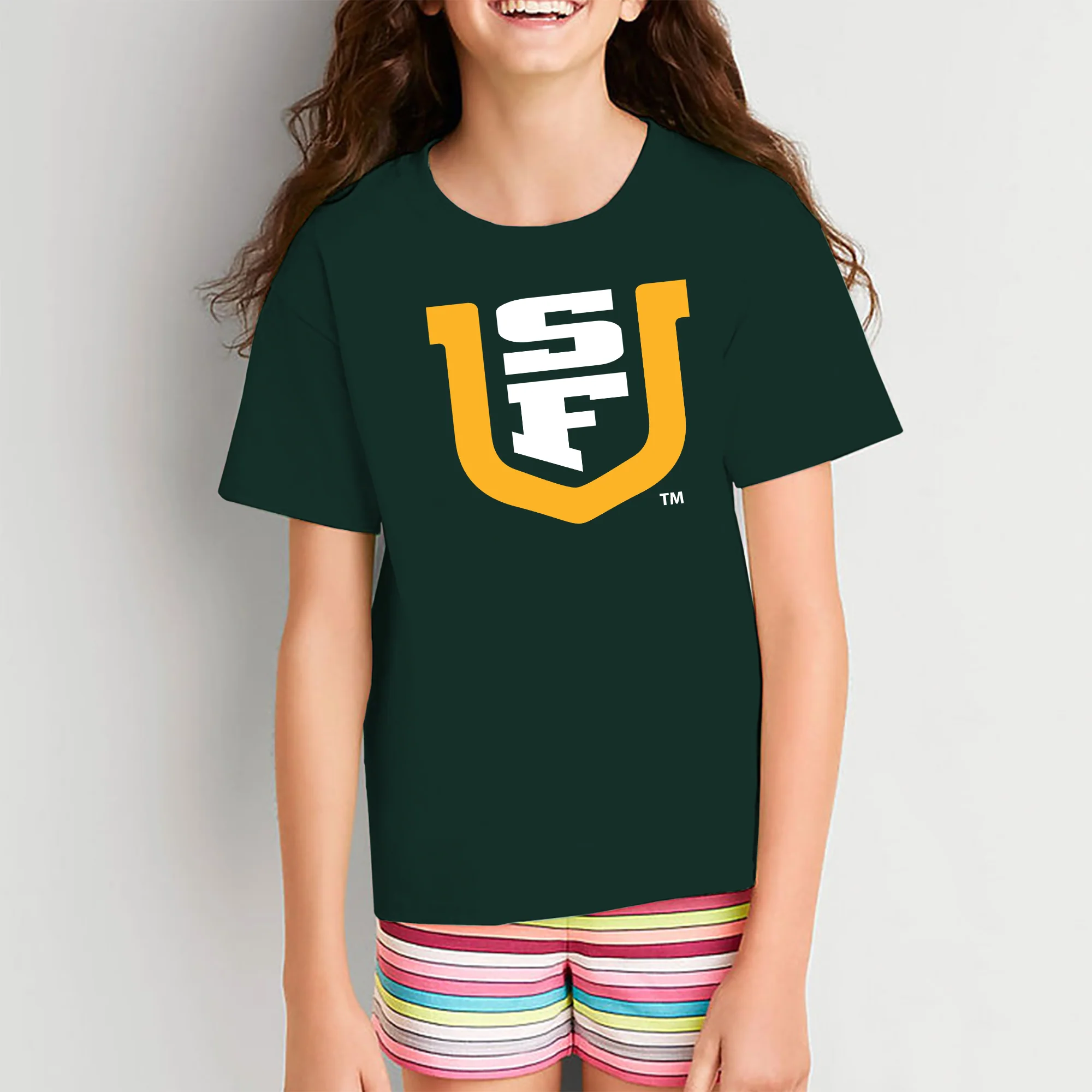 San Francisco Dons Primary Logo Youth T-Shirt - Forest - Image 4