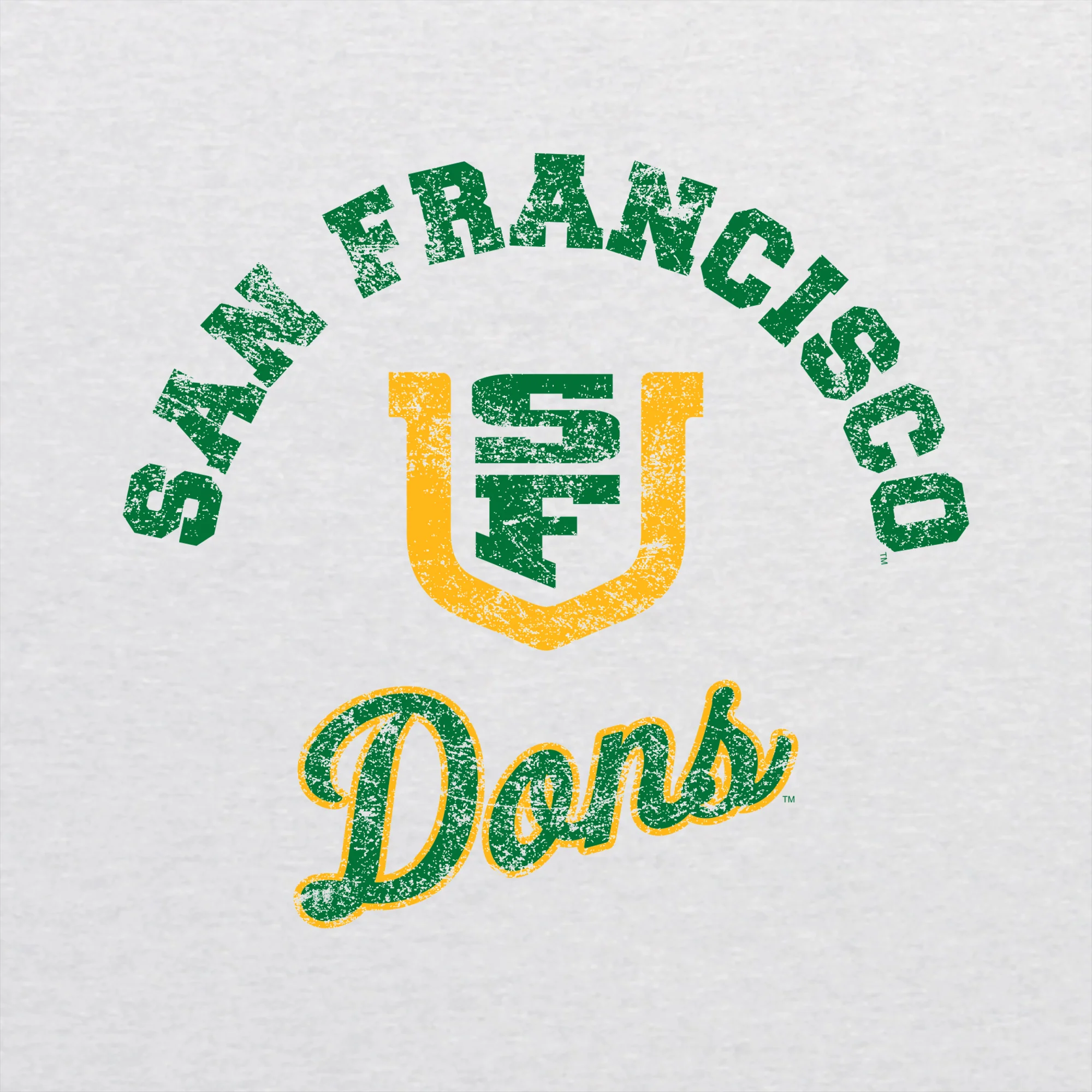 San Francisco Dons Retro Script NLA Triblend T-Shirt - Heather White - Image 2