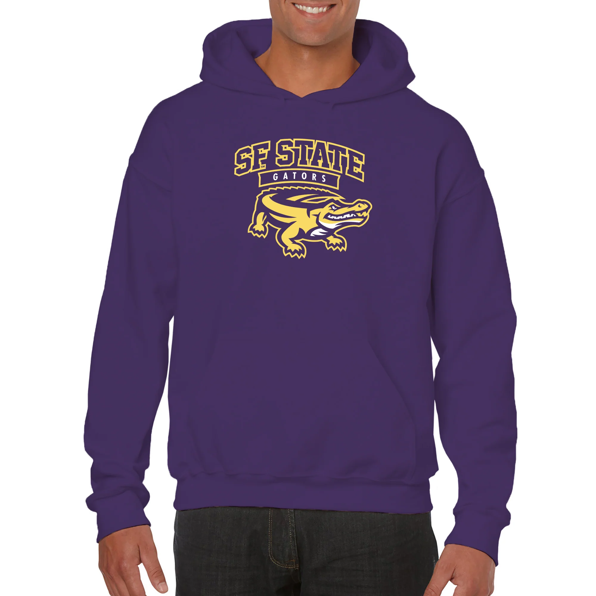 San Francisco State University Gators Arch Logo Hoodie - Purple - Image 3