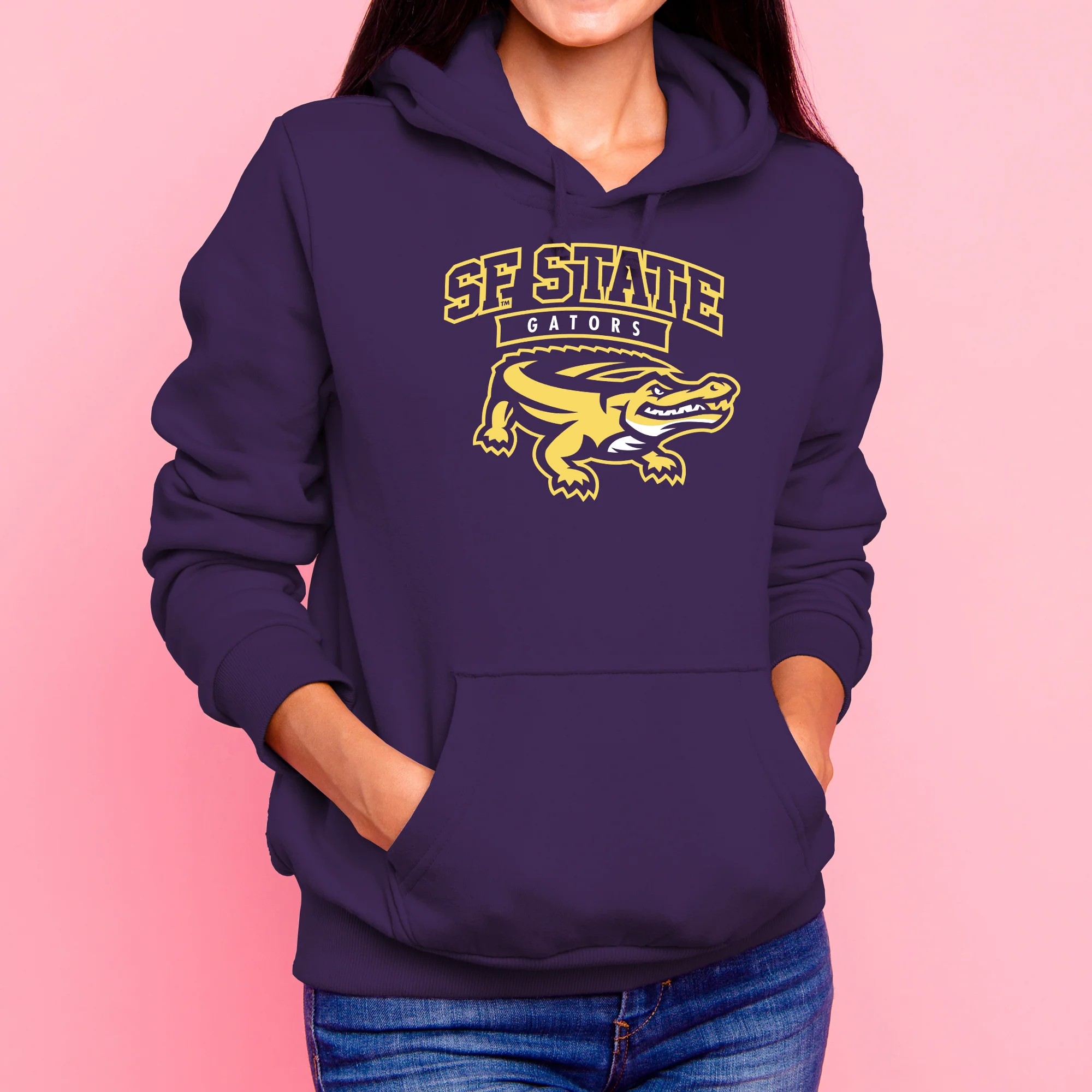 San Francisco State University Gators Arch Logo Hoodie - Purple - Image 4