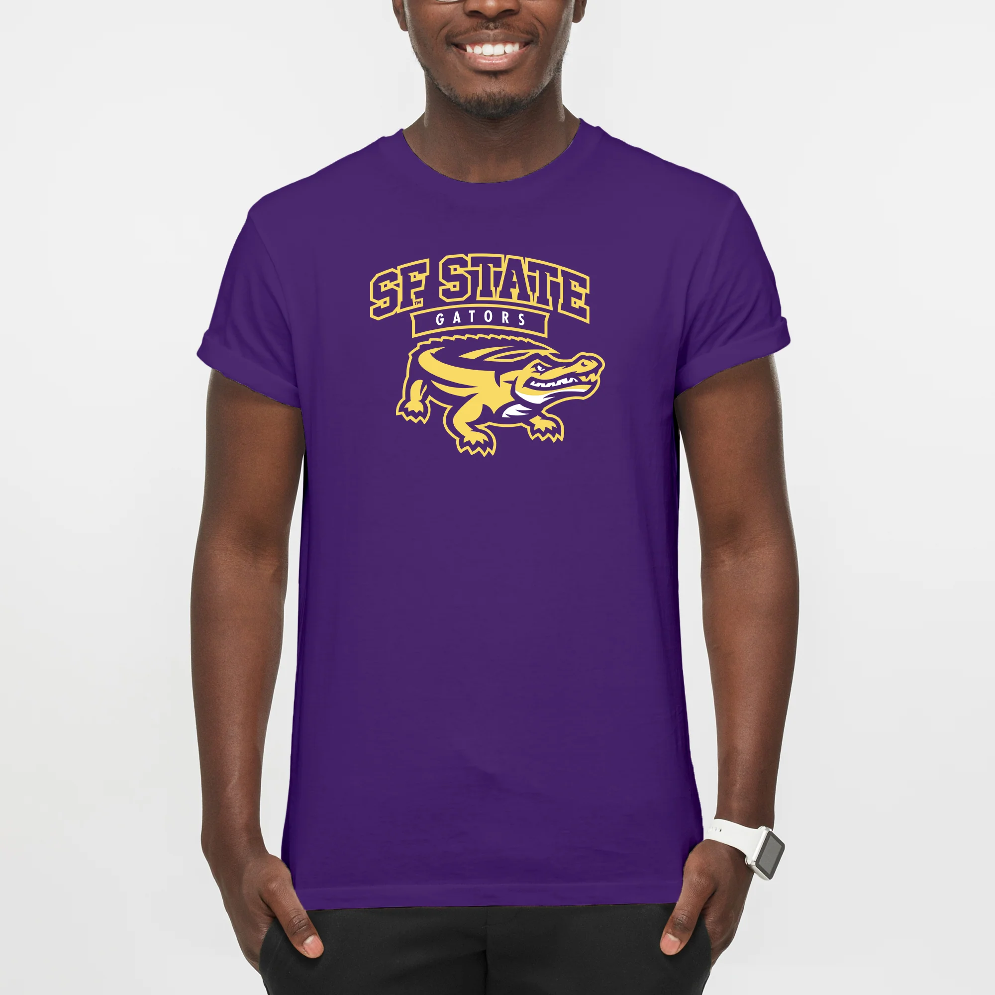 San Francisco State University Gators Arch Logo T-Shirt - Purple - Image 3