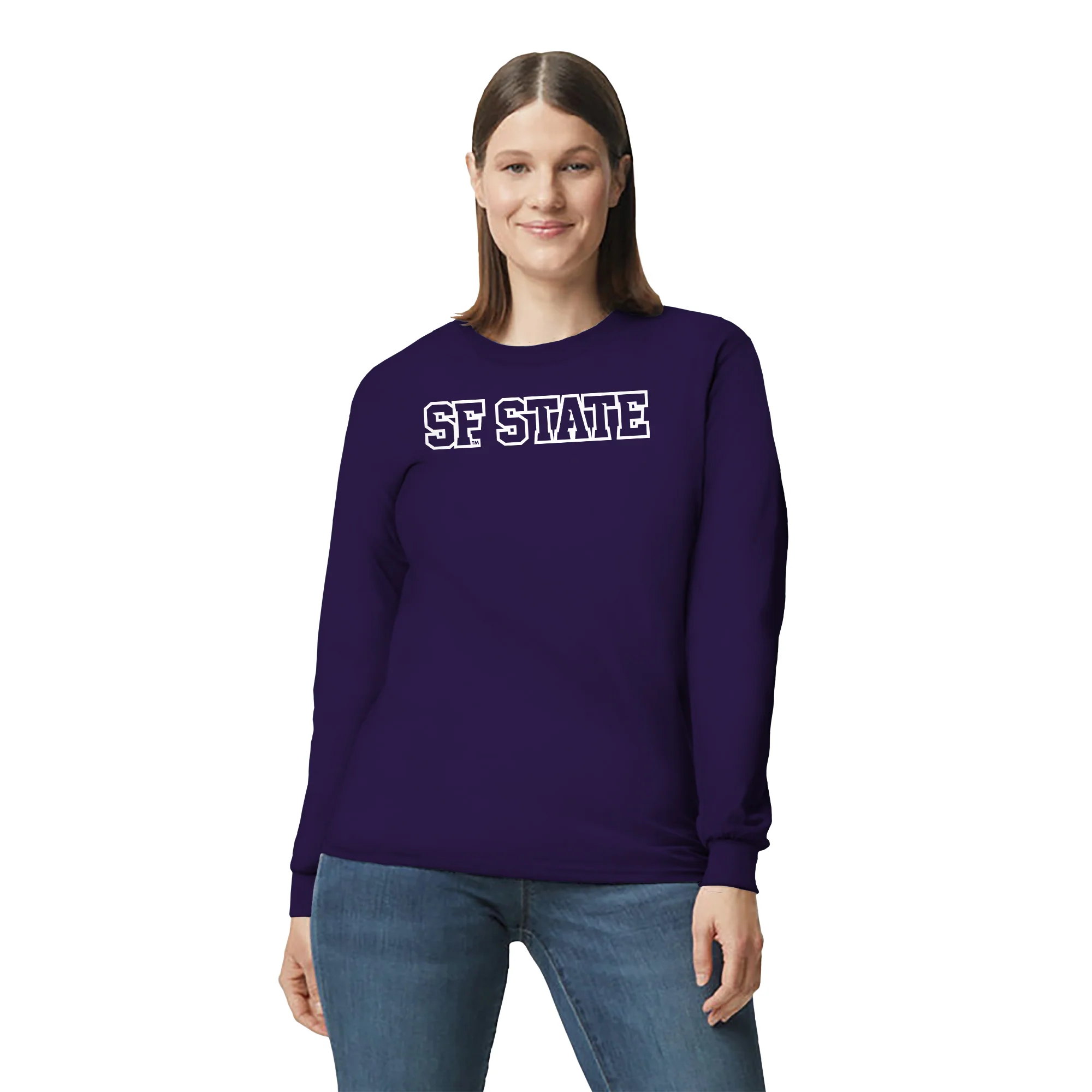 San Francisco State University Gators Basic Block Long Sleeve T-Shirt - Purple - Image 4