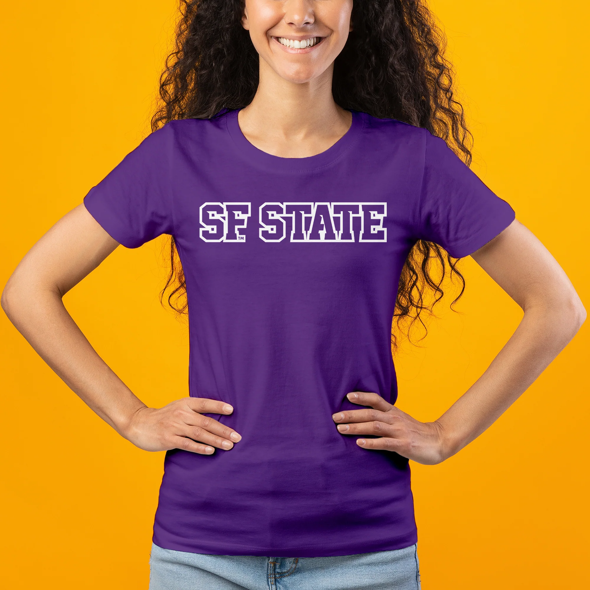 San Francisco State University Gators Basic Block Women's T-Shirt - Purple - Image 3