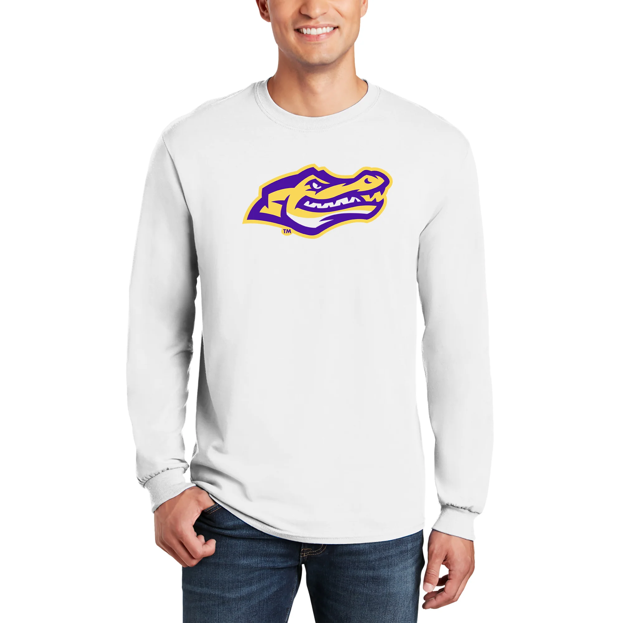 San Francisco State University Gators Primary Logo Long Sleeve T-Shirt - White - Image 3