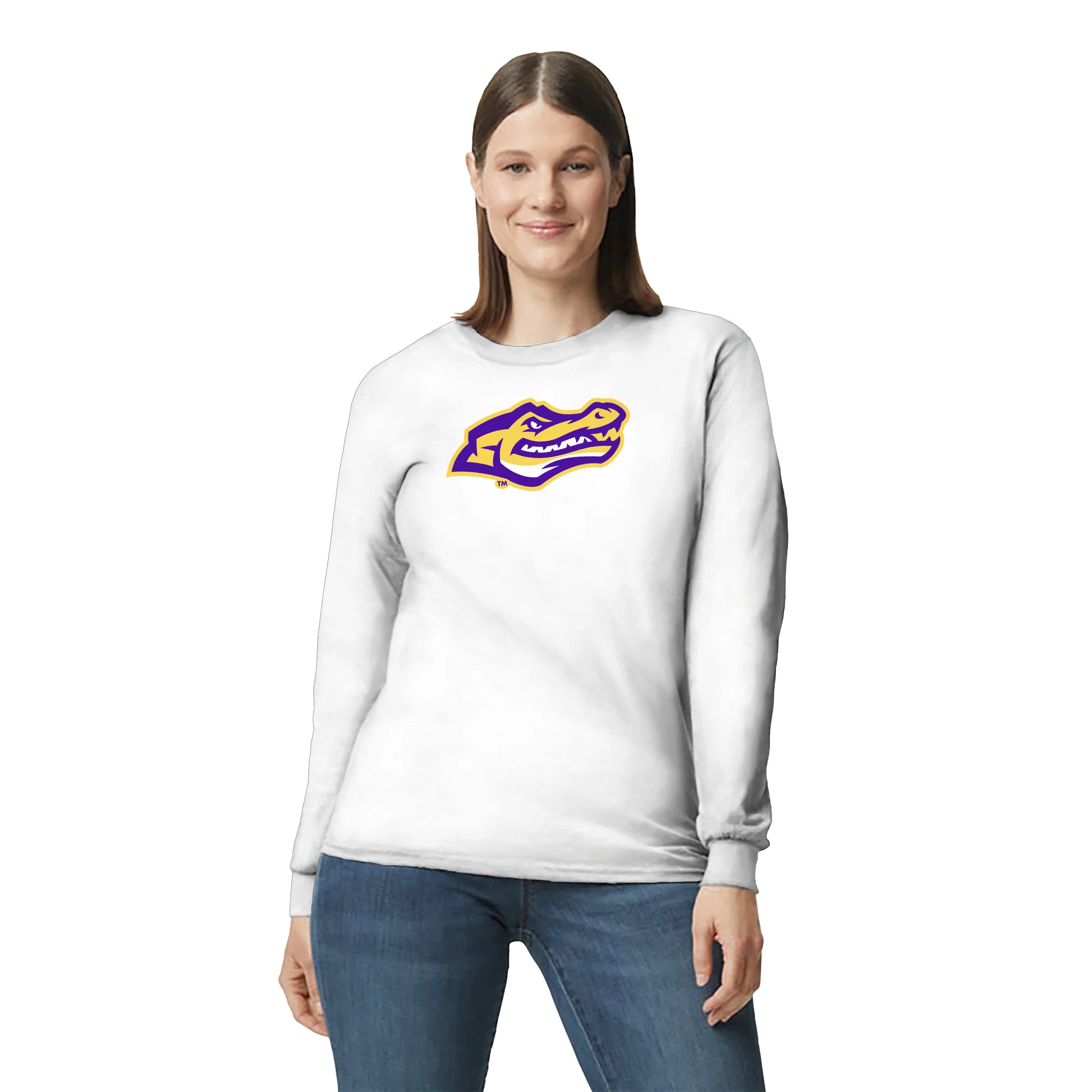 San Francisco State University Gators Primary Logo Long Sleeve T-Shirt - White - Image 4