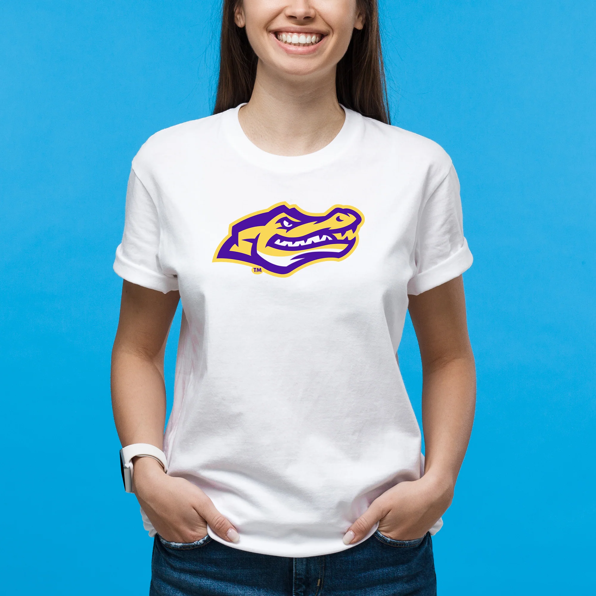 San Francisco State University Gators Primary Logo T-Shirt - White - Image 4