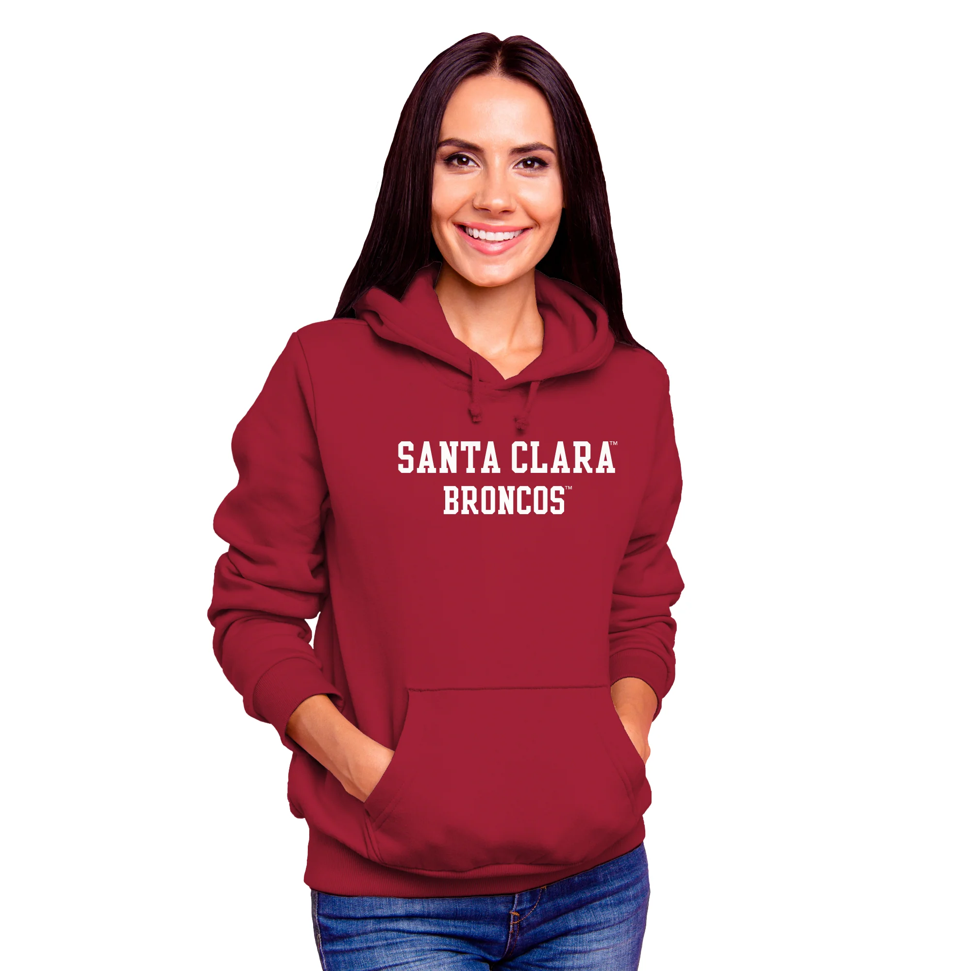 Santa Clara Broncos Basic Block Hoodie - Cardinal - Image 4