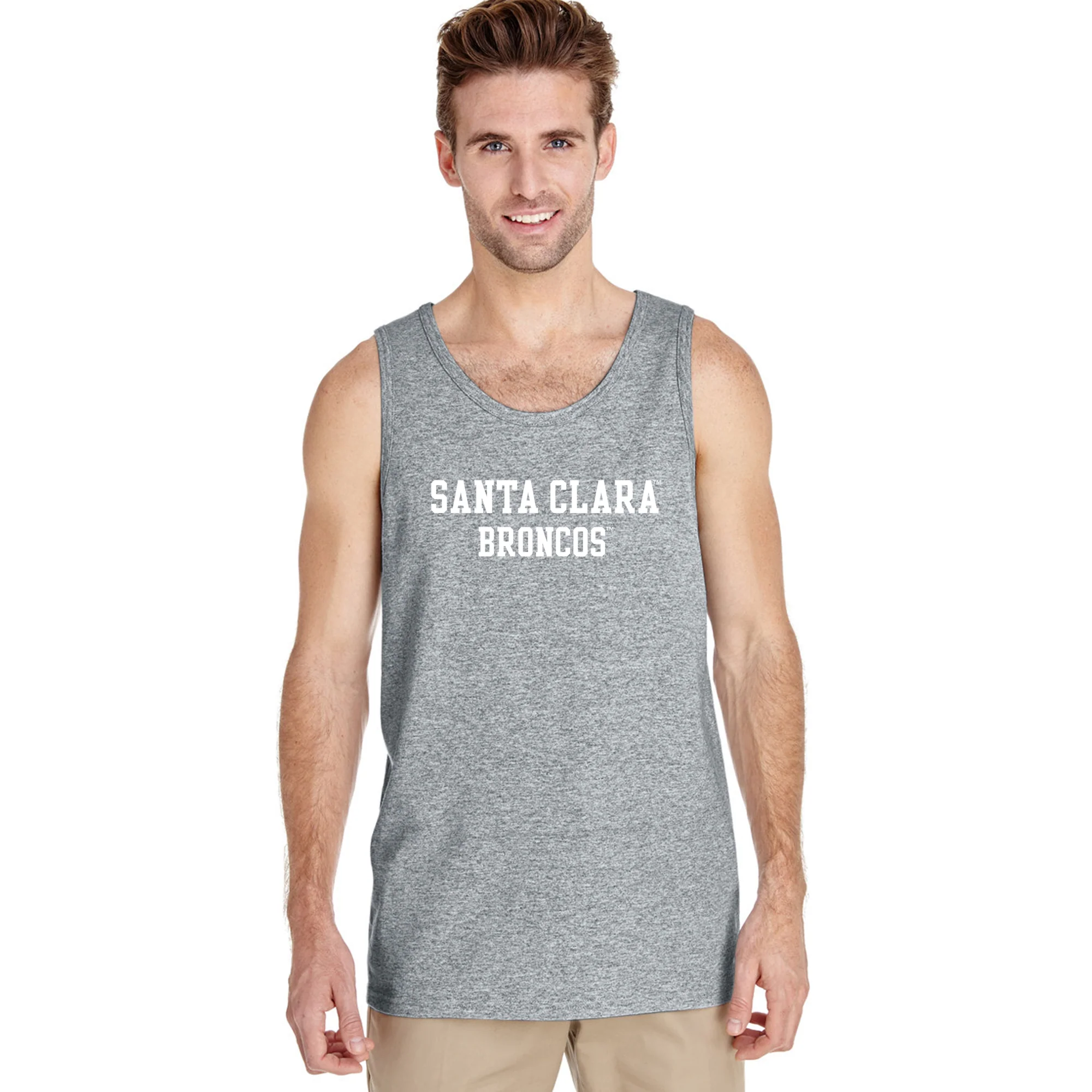 Santa Clara Broncos Basic Block Tank Top - Sport Grey - Image 3