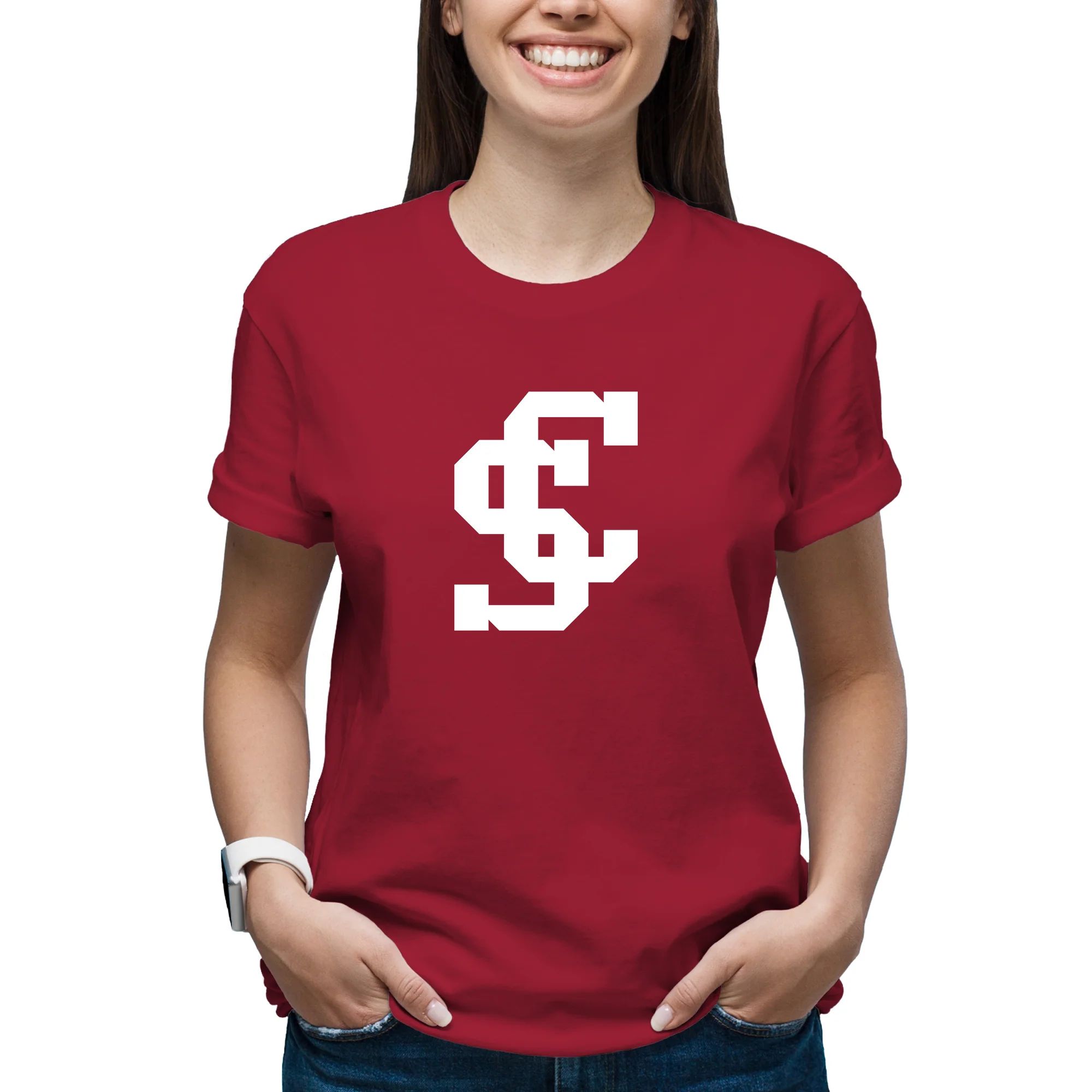 Santa Clara Broncos Primary Logo T-Shirt - Cardinal - Image 4