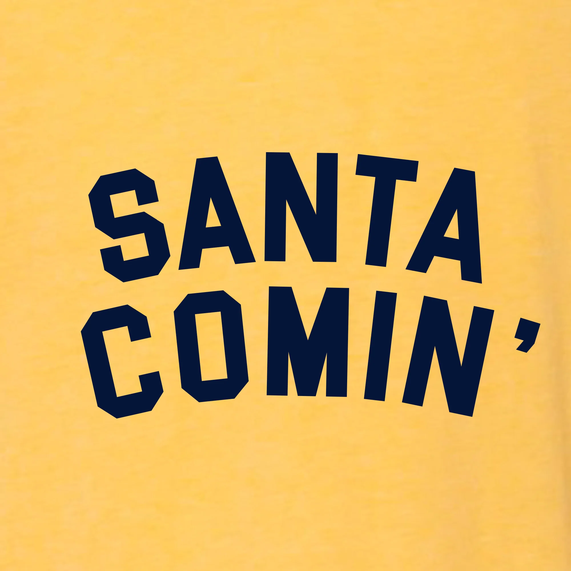 Santa Comin Triblend T-Shirt - Yellow Gold - Image 2