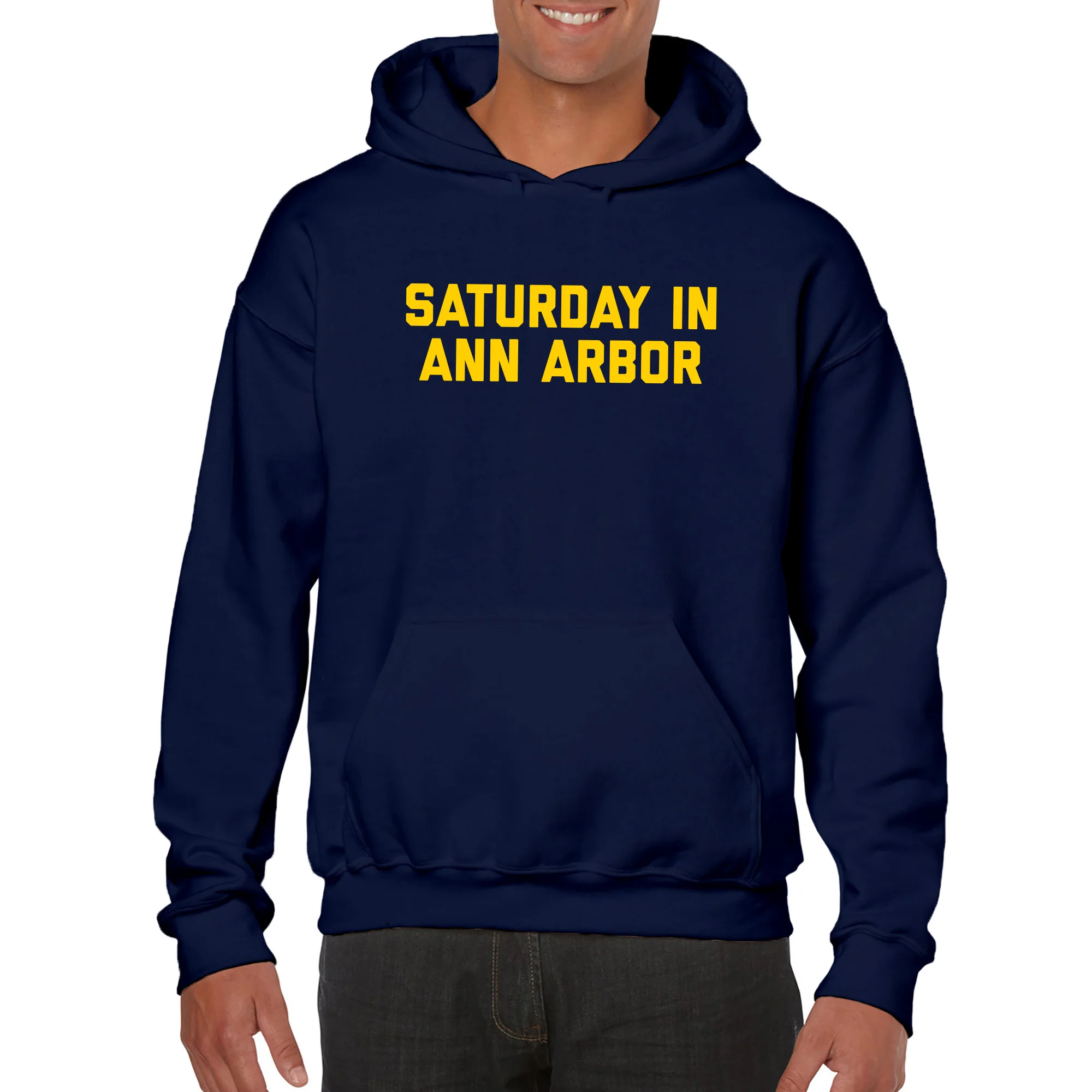Saturday in Ann Arbor JA BTB Hoodie - Navy - Image 3