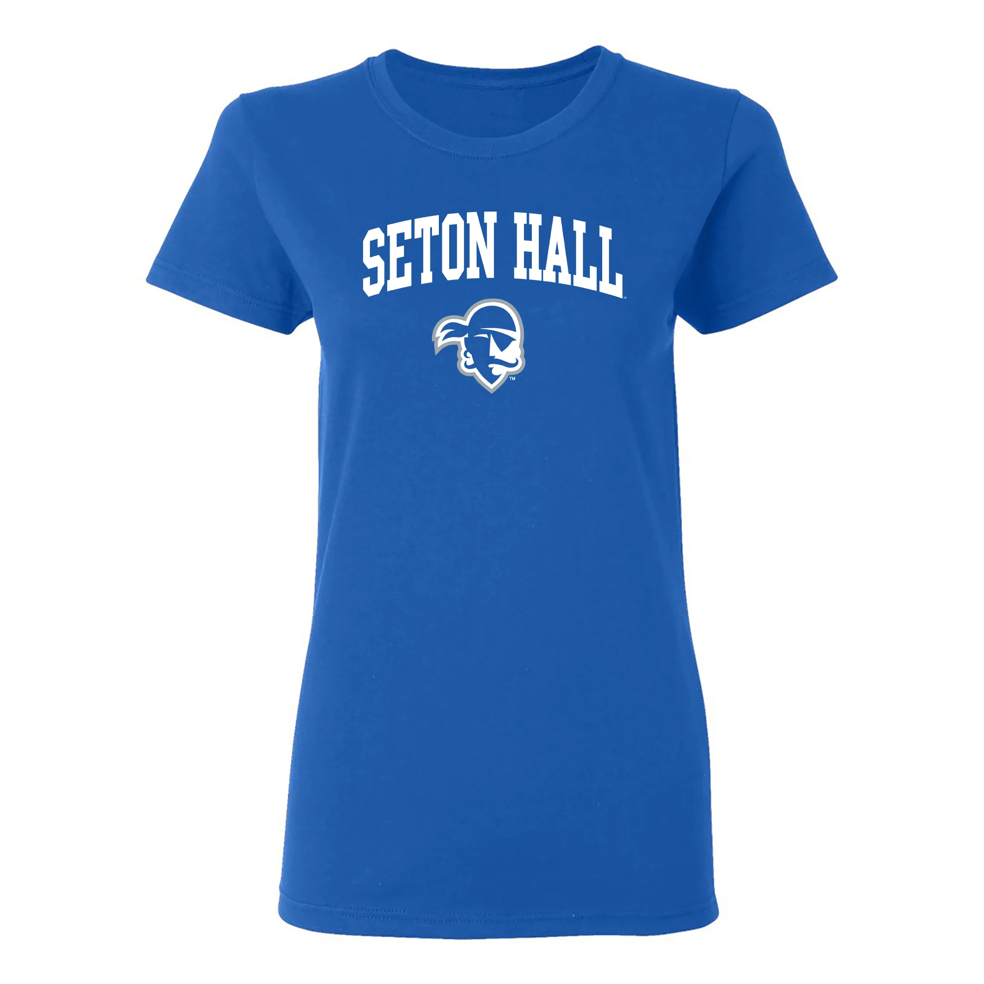 Seton Hall University Pirates Arch Logo Womens Short Sleeve T Shirt - Royal