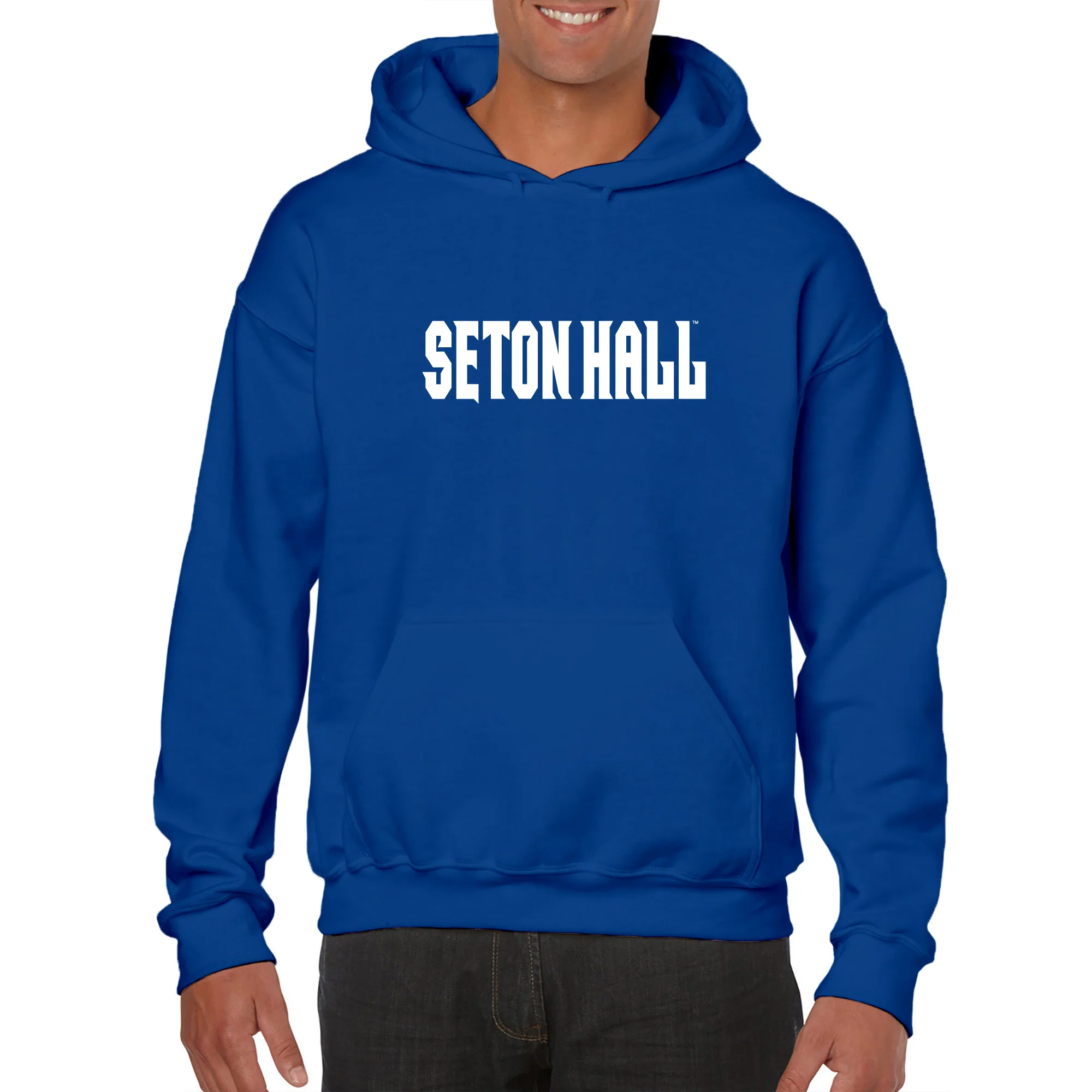 Seton Hall University Pirates Basic Block Heavy Blend Hoodie - Royal - Image 3