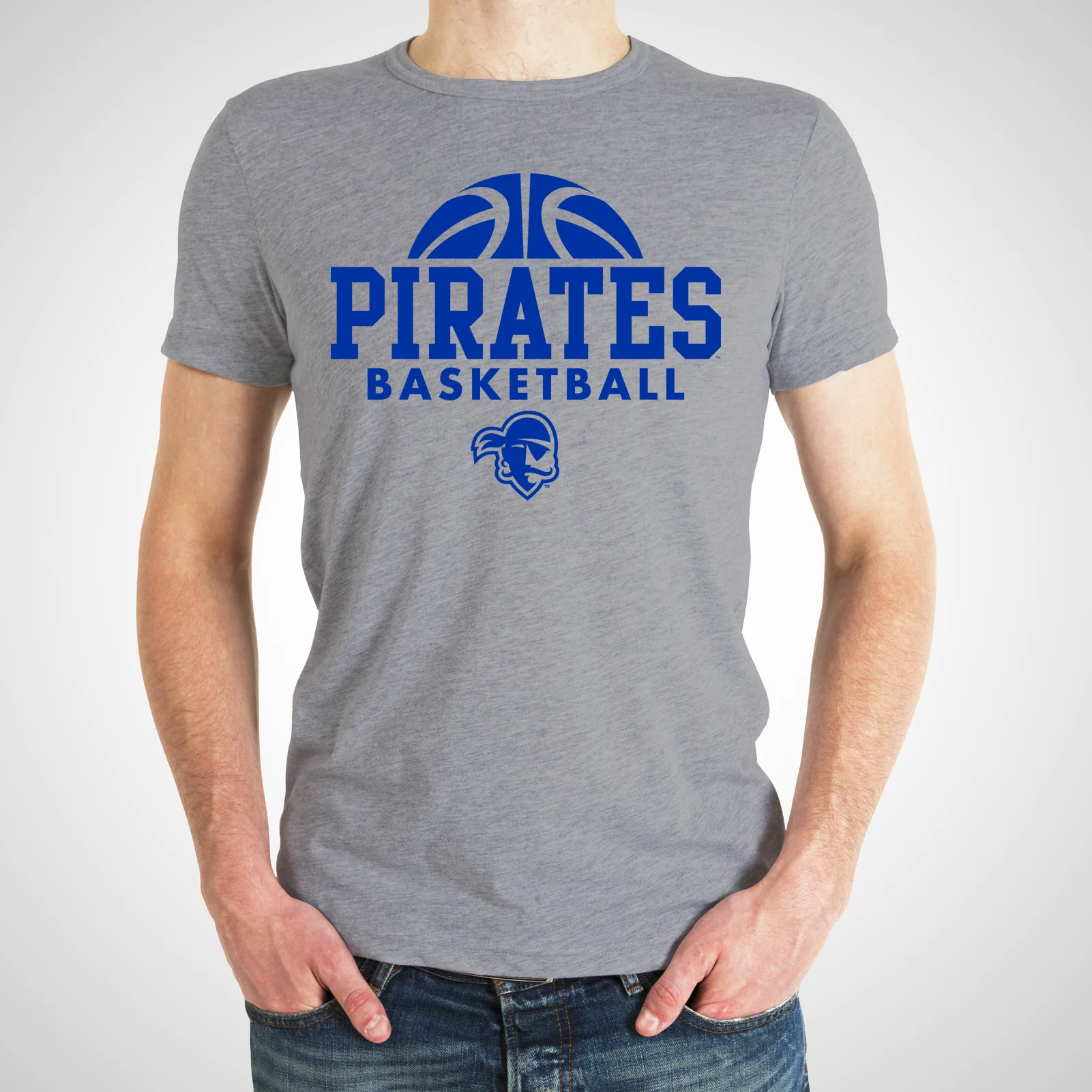 Seton Hall University Pirates Basketball Hype Short Sleeve T Shirt - Sport Grey - Image 3