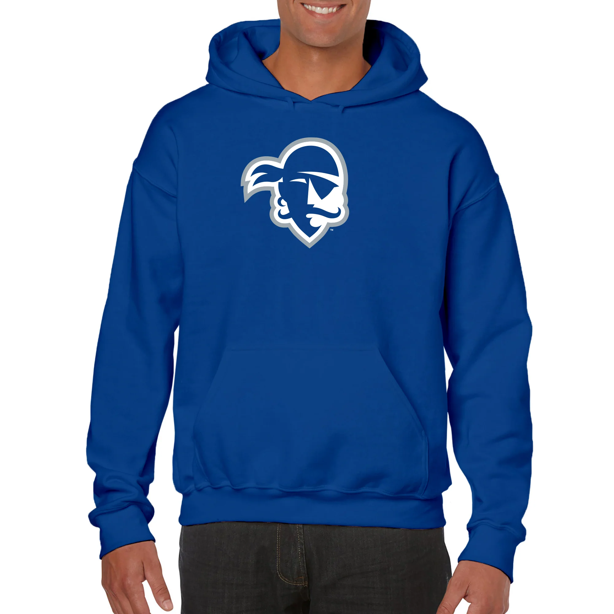 Seton Hall University Pirates Primary Logo Heavy Blend Hoodie - Royal - Image 3
