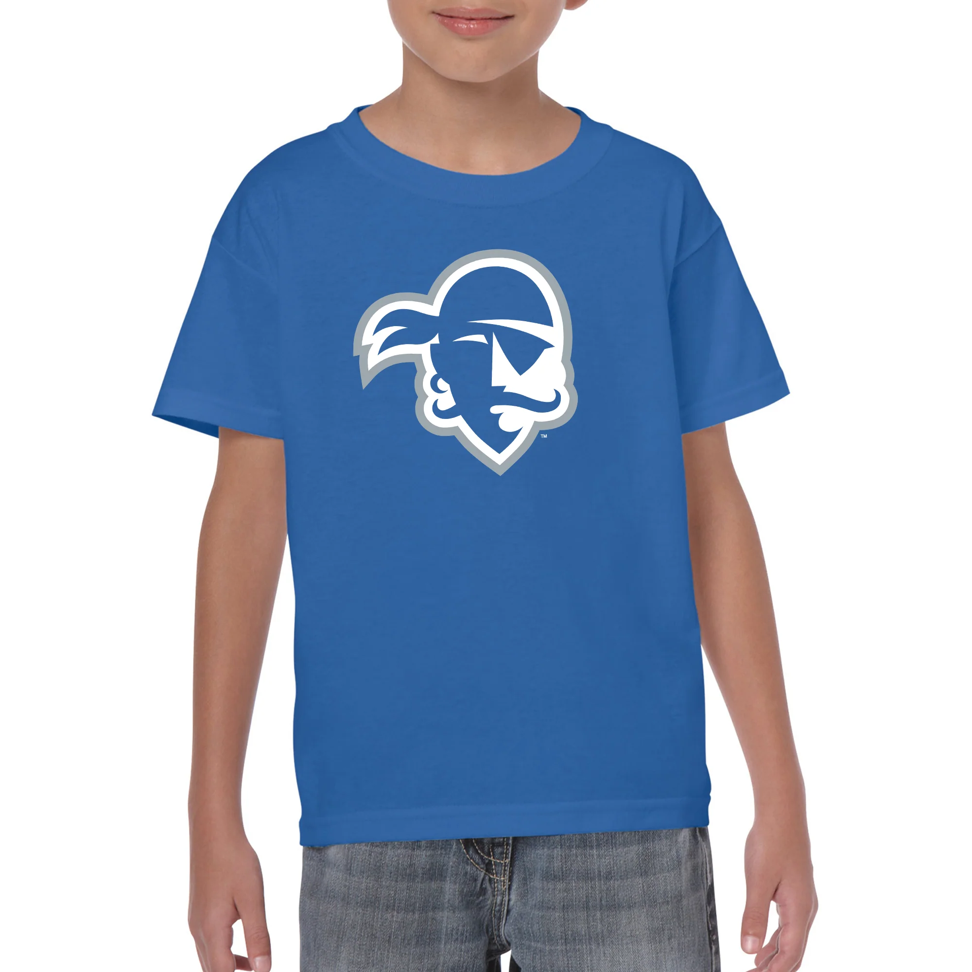 Seton Hall University Pirates Primary Logo Youth Short Sleeve T Shirt - Royal - Image 3