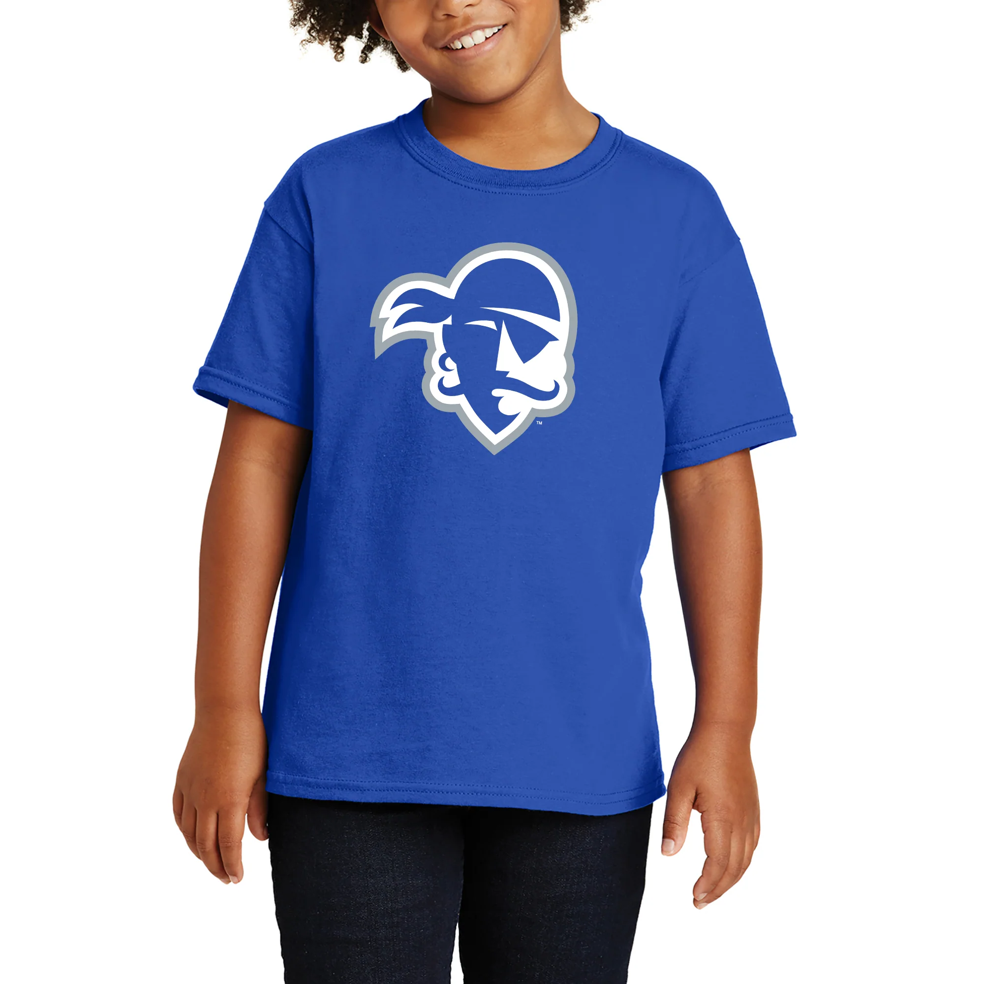 Seton Hall University Pirates Primary Logo Youth Short Sleeve T Shirt - Royal - Image 4