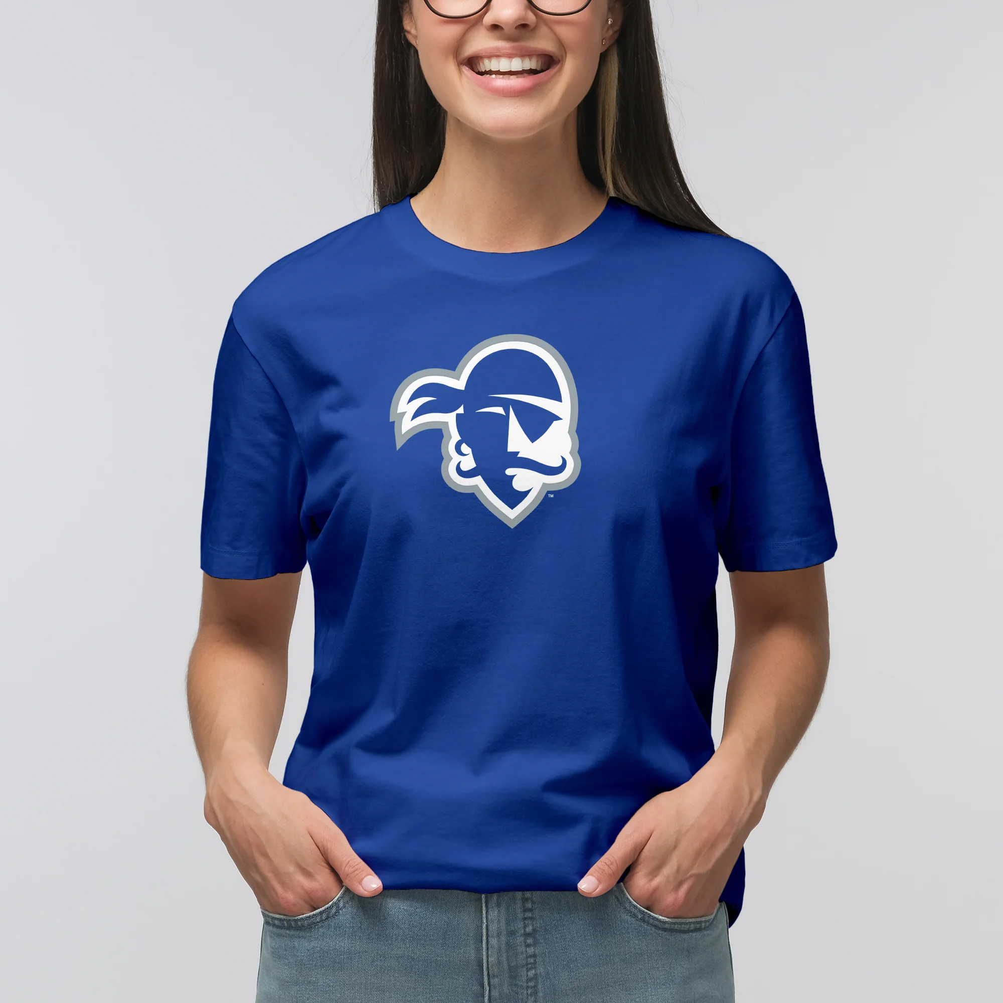 Seton Hall University Pirates Primary Logo Short Sleeve T Shirt - Royal - Image 3