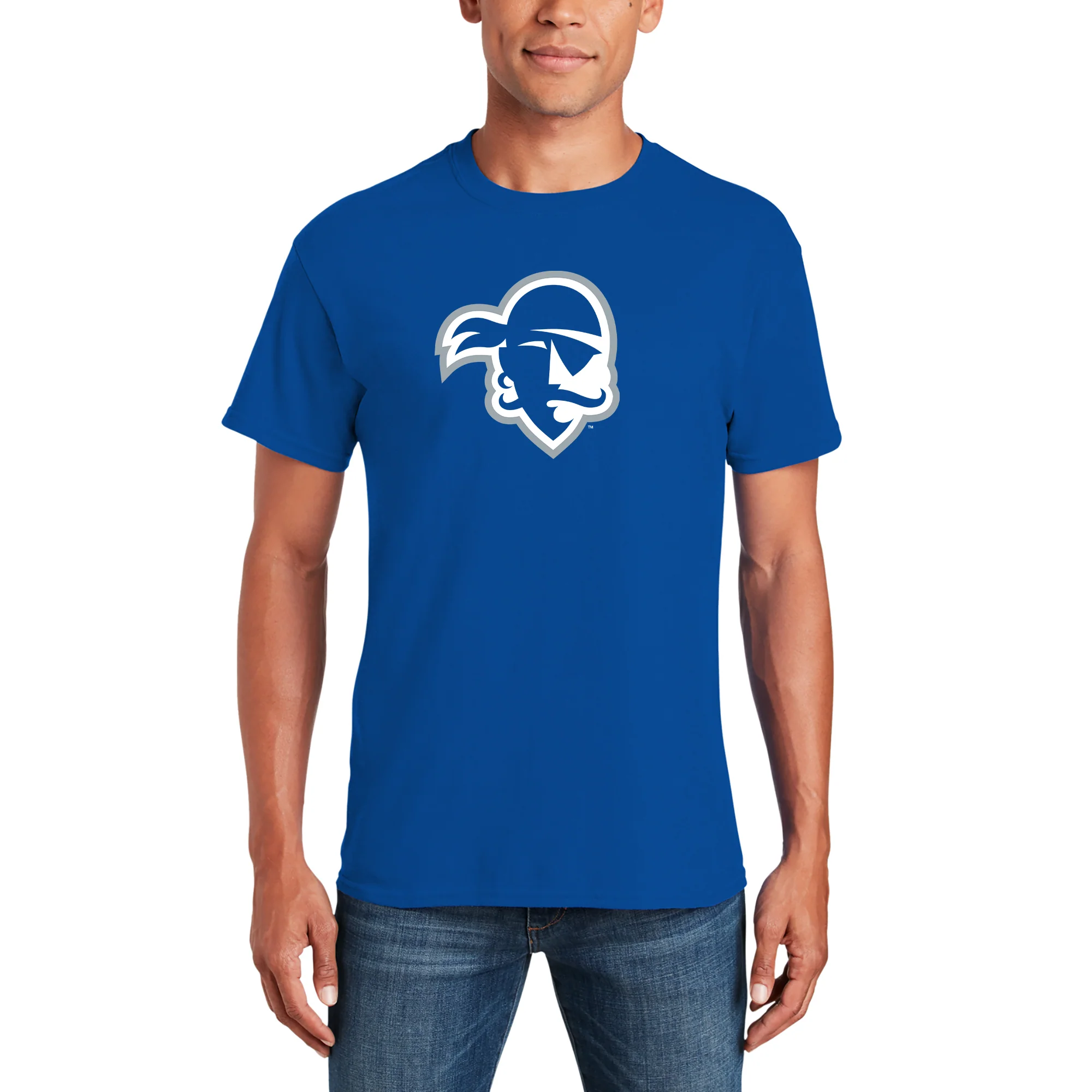 Seton Hall University Pirates Primary Logo Short Sleeve T Shirt - Royal - Image 4