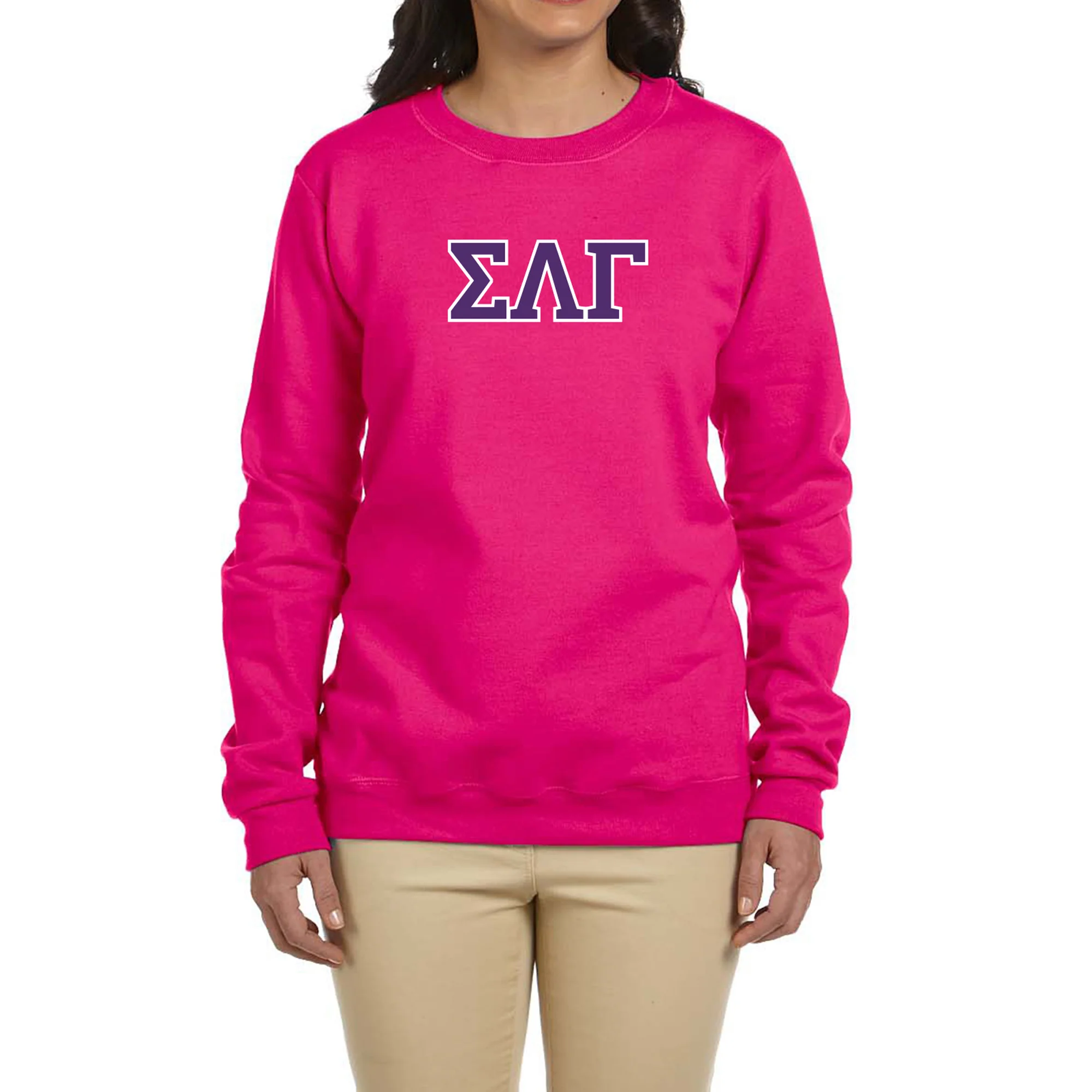 Sigma Lambda Gamma Greek Letter Block Crewneck Sweatshirt - Image 4