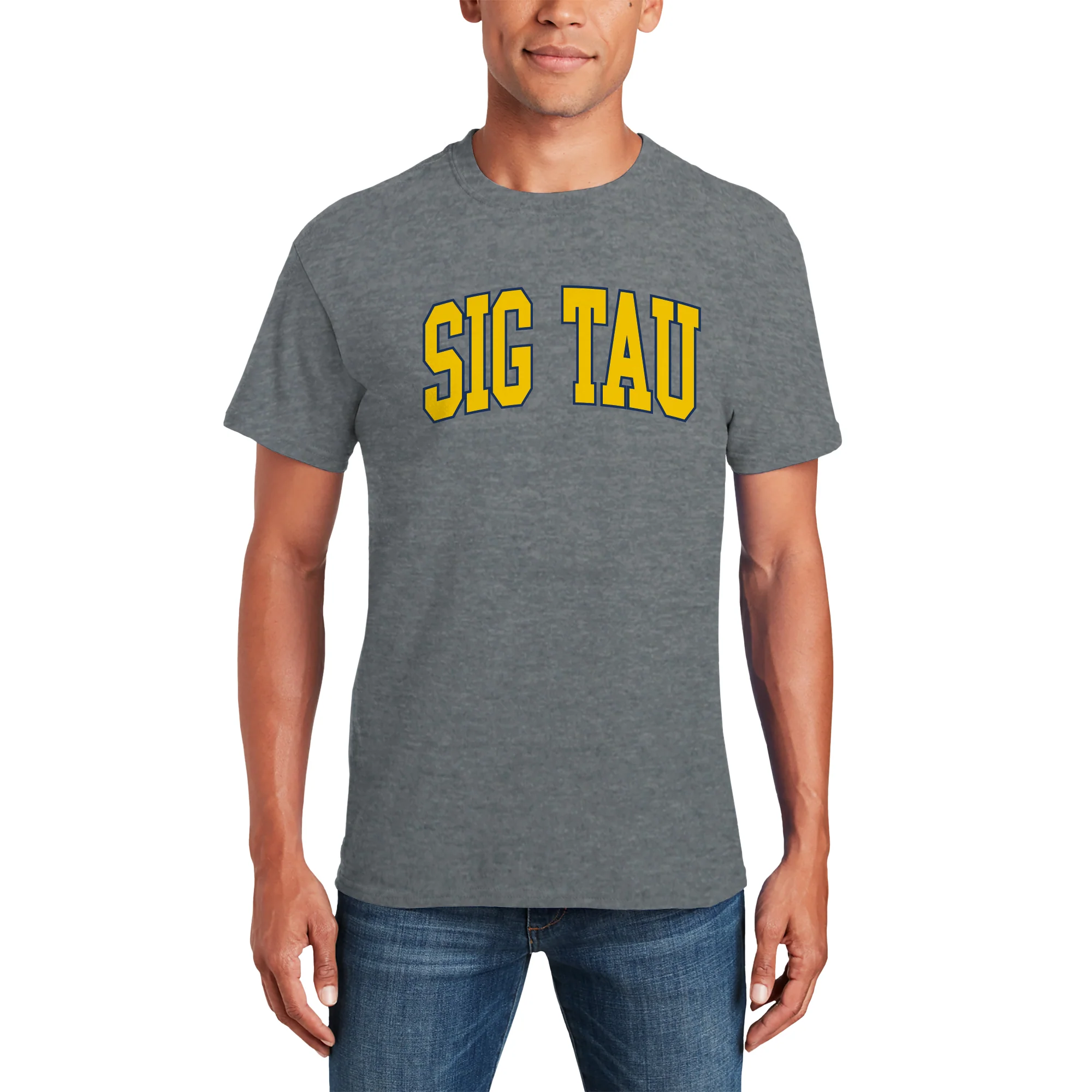 Sigma Tau Gamma Greek Mega Arch T-Shirt - Graphite Heather - Image 3