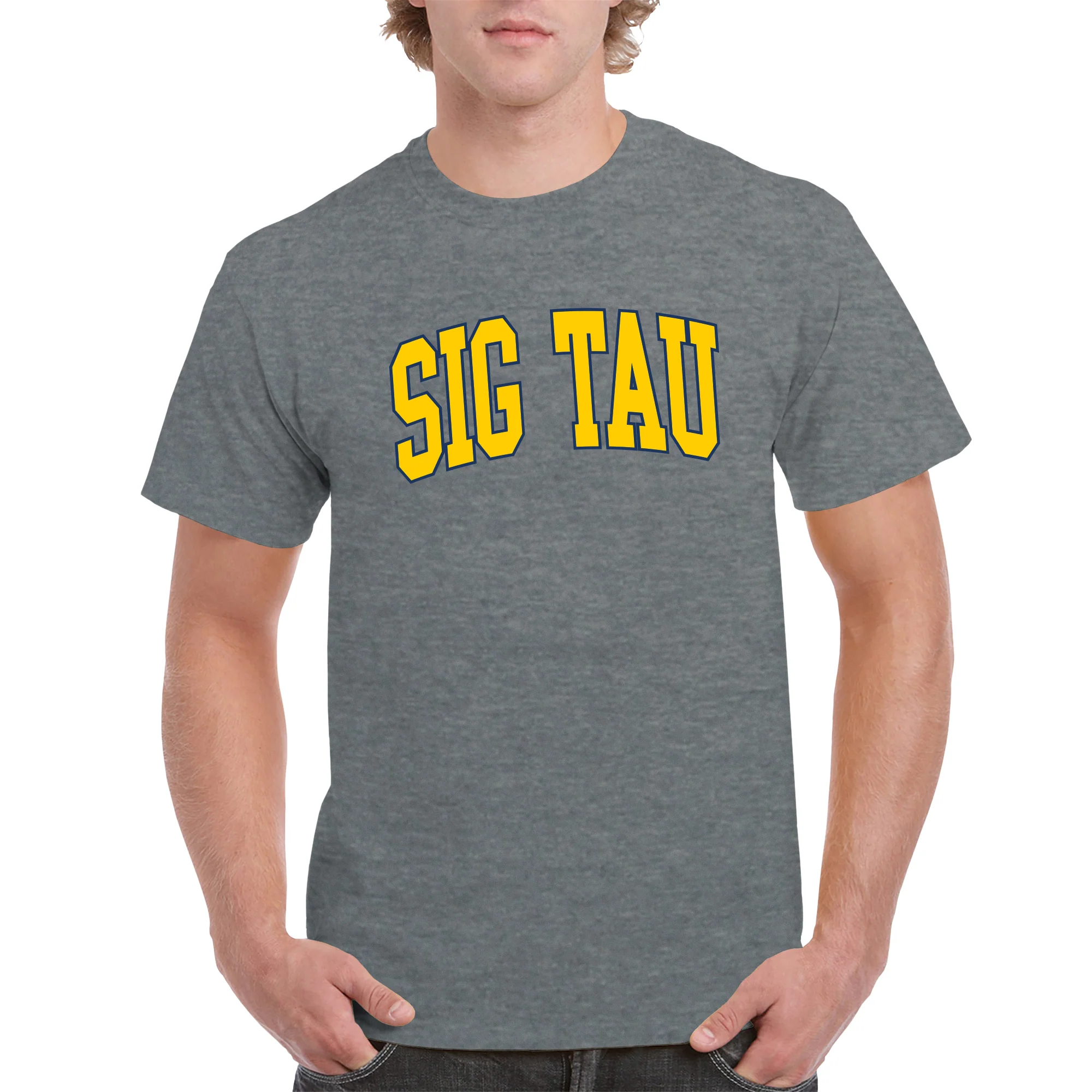 Sigma Tau Gamma Greek Mega Arch T-Shirt - Graphite Heather - Image 4