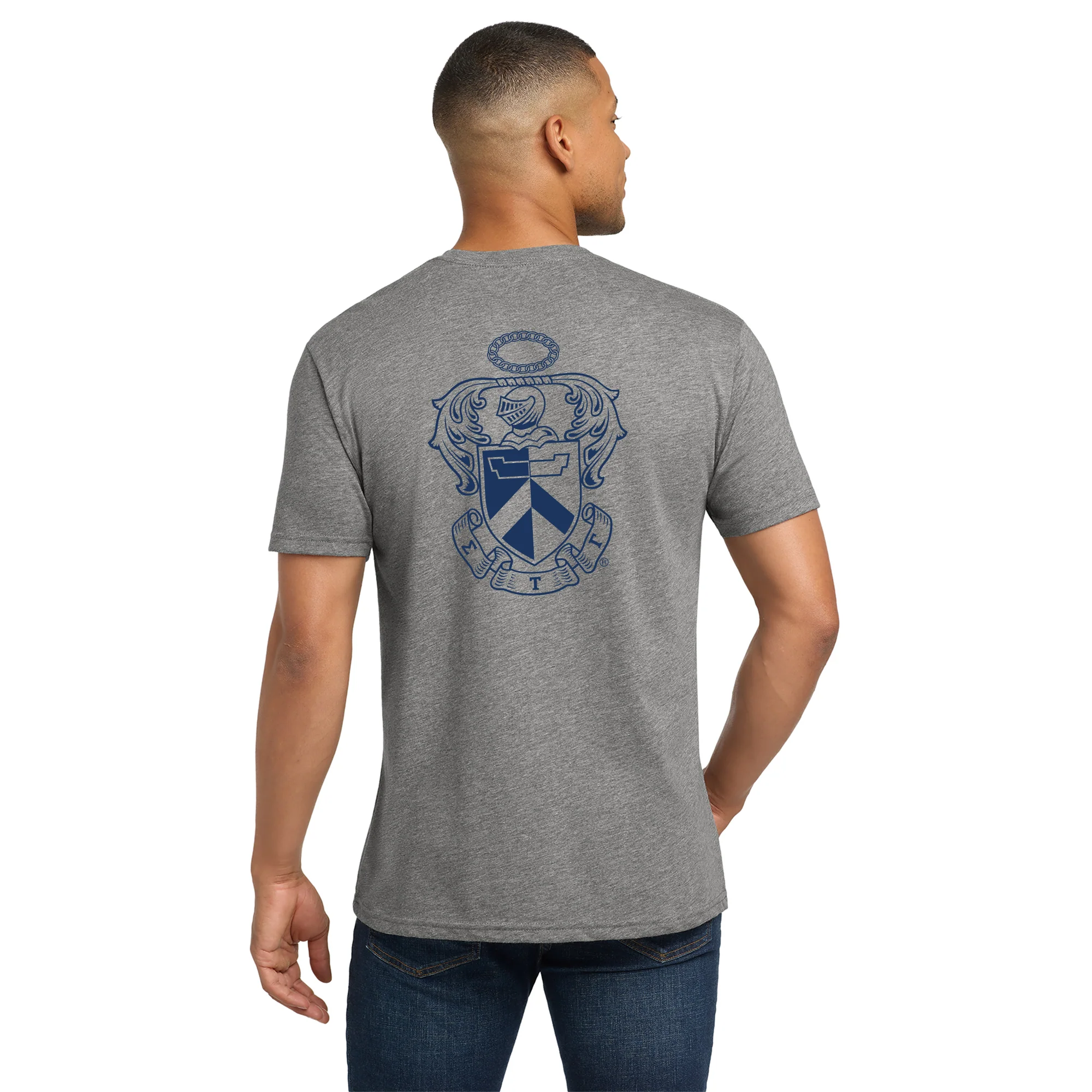 Sigma Tau Gamma LC & Back Print Triblend T-Shirt - Premium Heather - Image 5